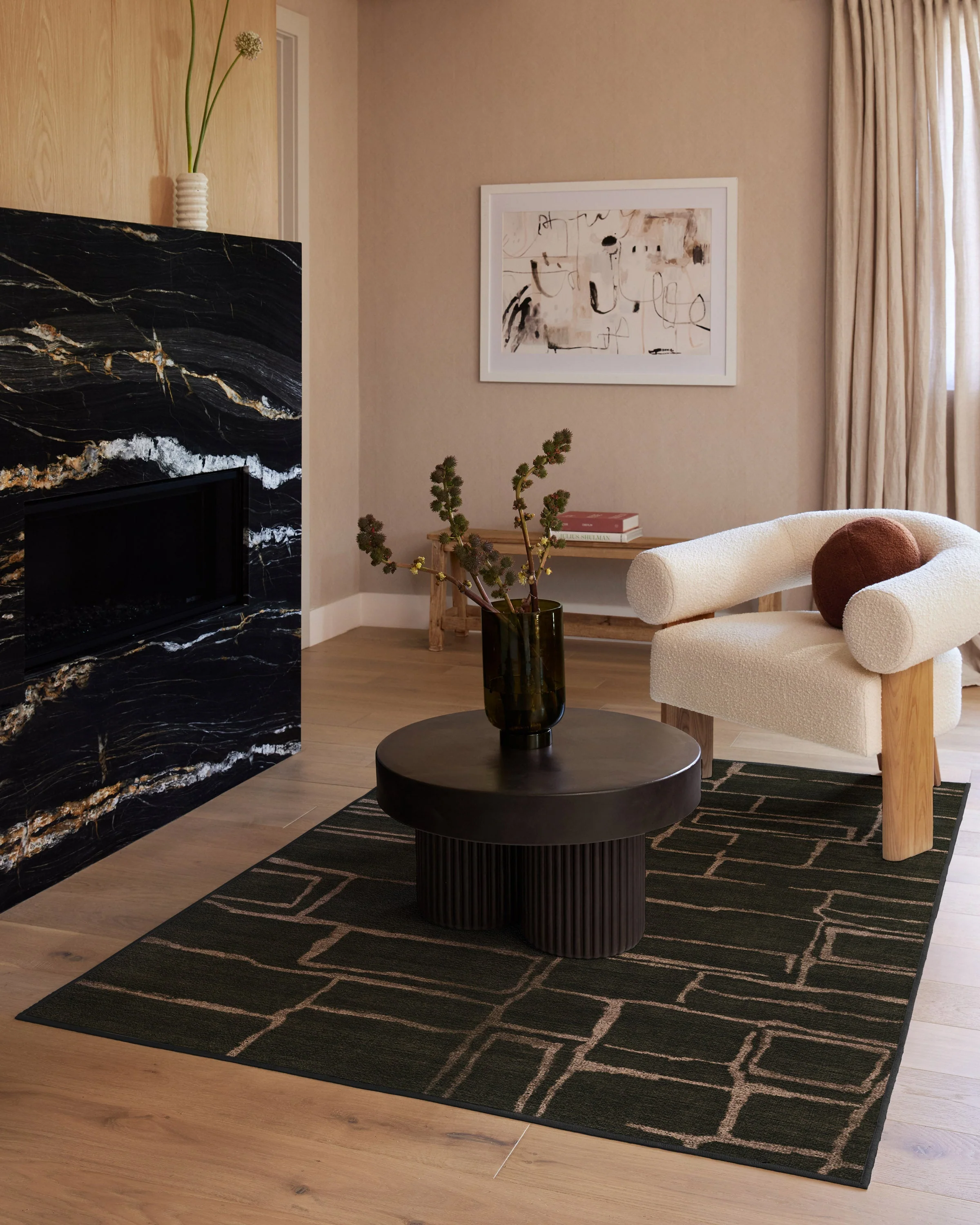 Alsace Soft Black Flatwoven Rug