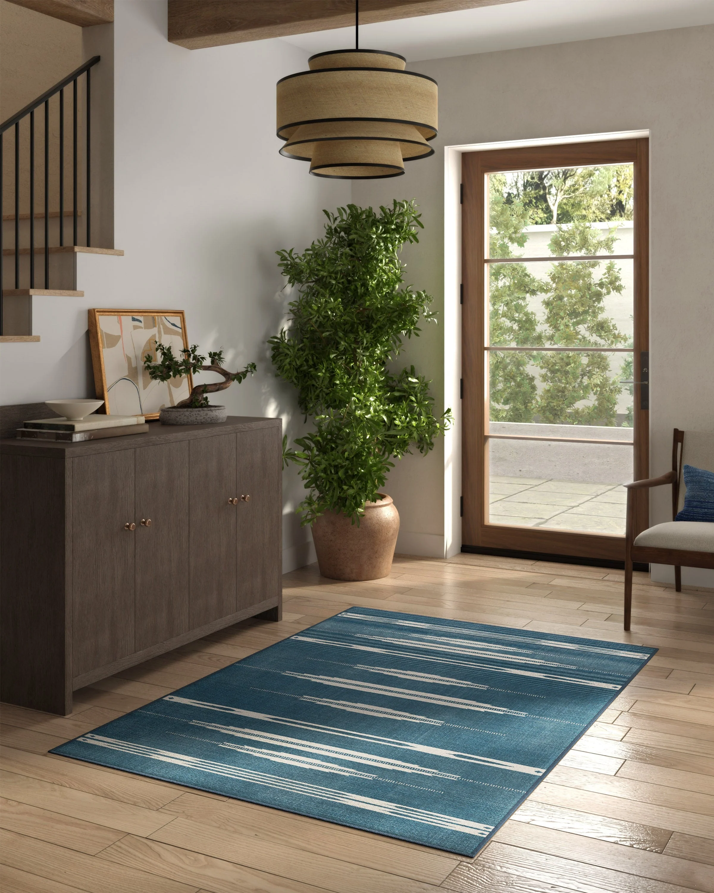 Raye Indigo & Ivory Flatwoven Rug