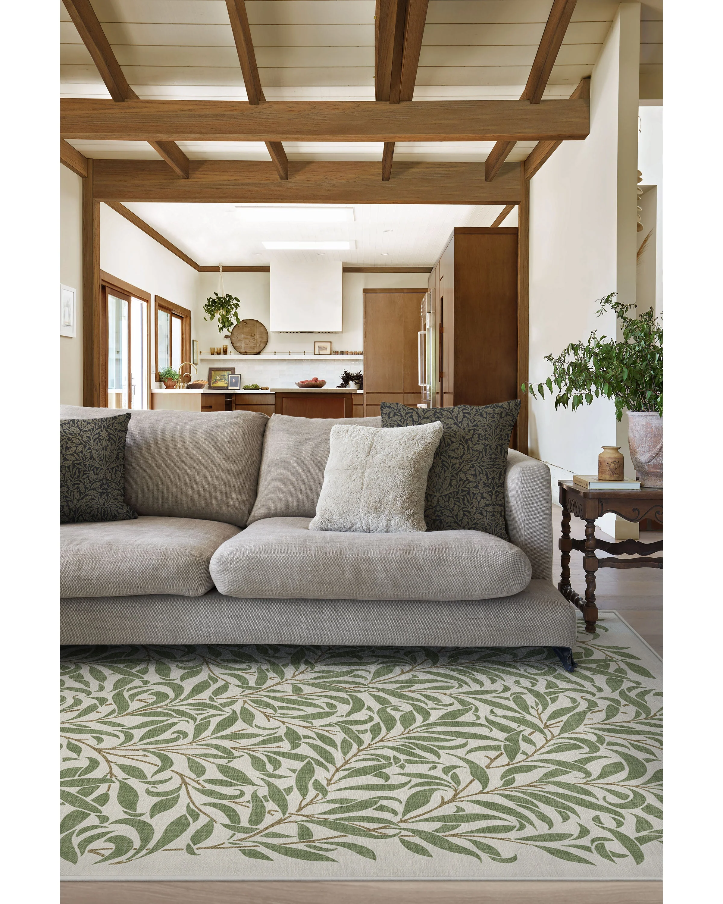 Pure Willow Boughs Green Flatwoven Rug