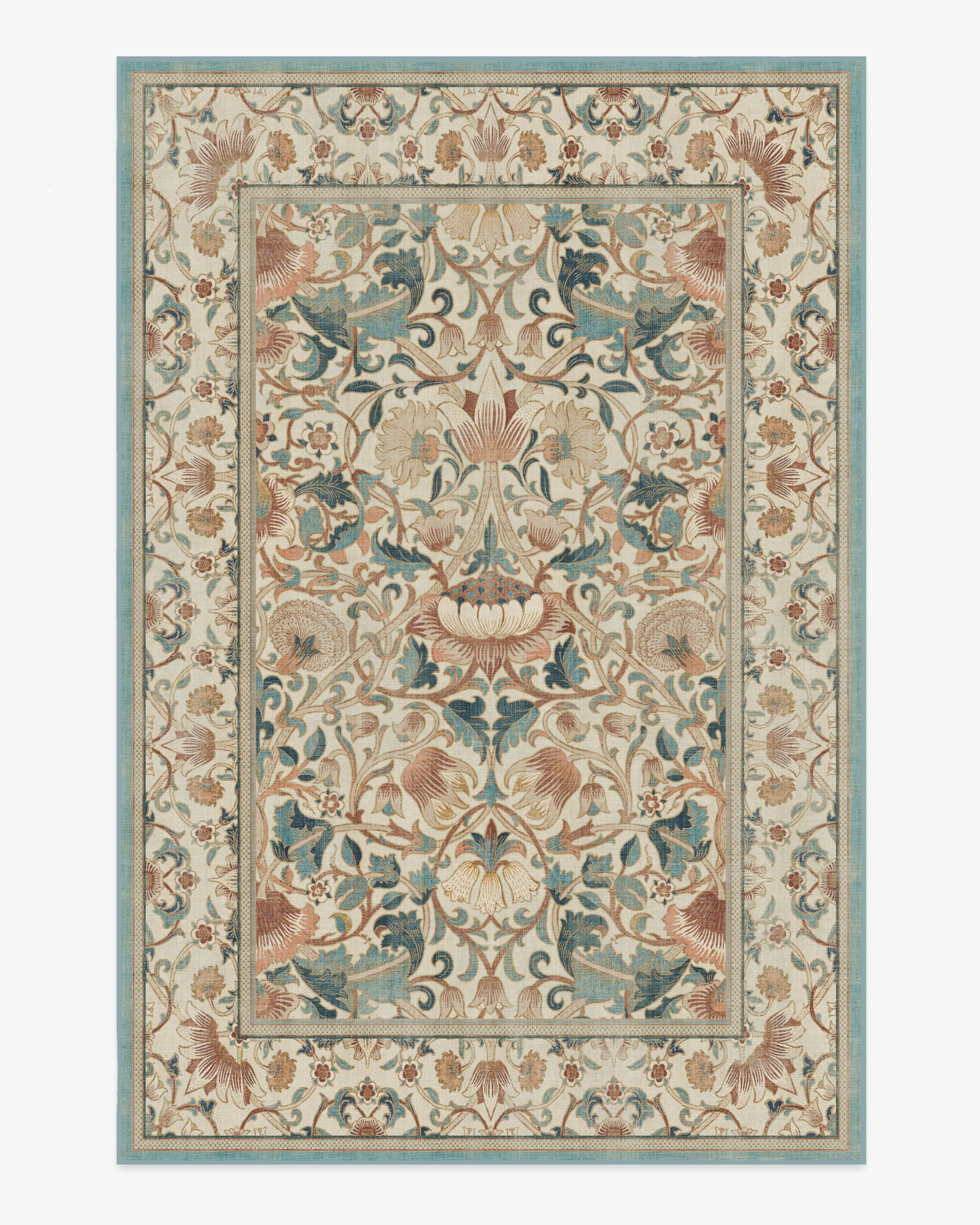 Lodden Soft Rose & Teal Flatwoven Rug