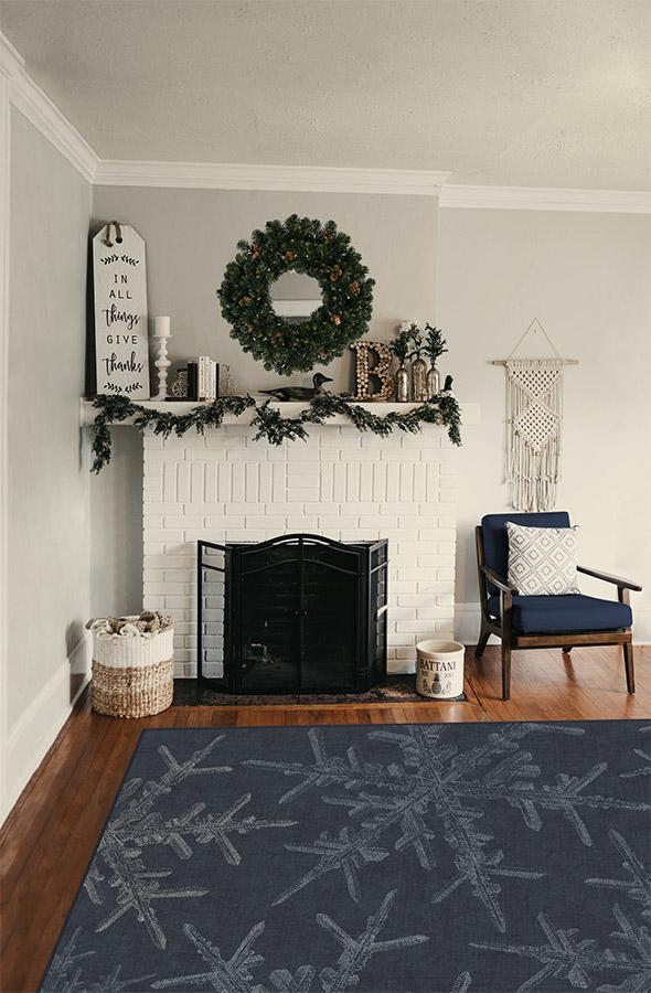 11-snowflake-navy-flatwoven-rug-7.jpg Snowflake Navy Flatwoven Rug