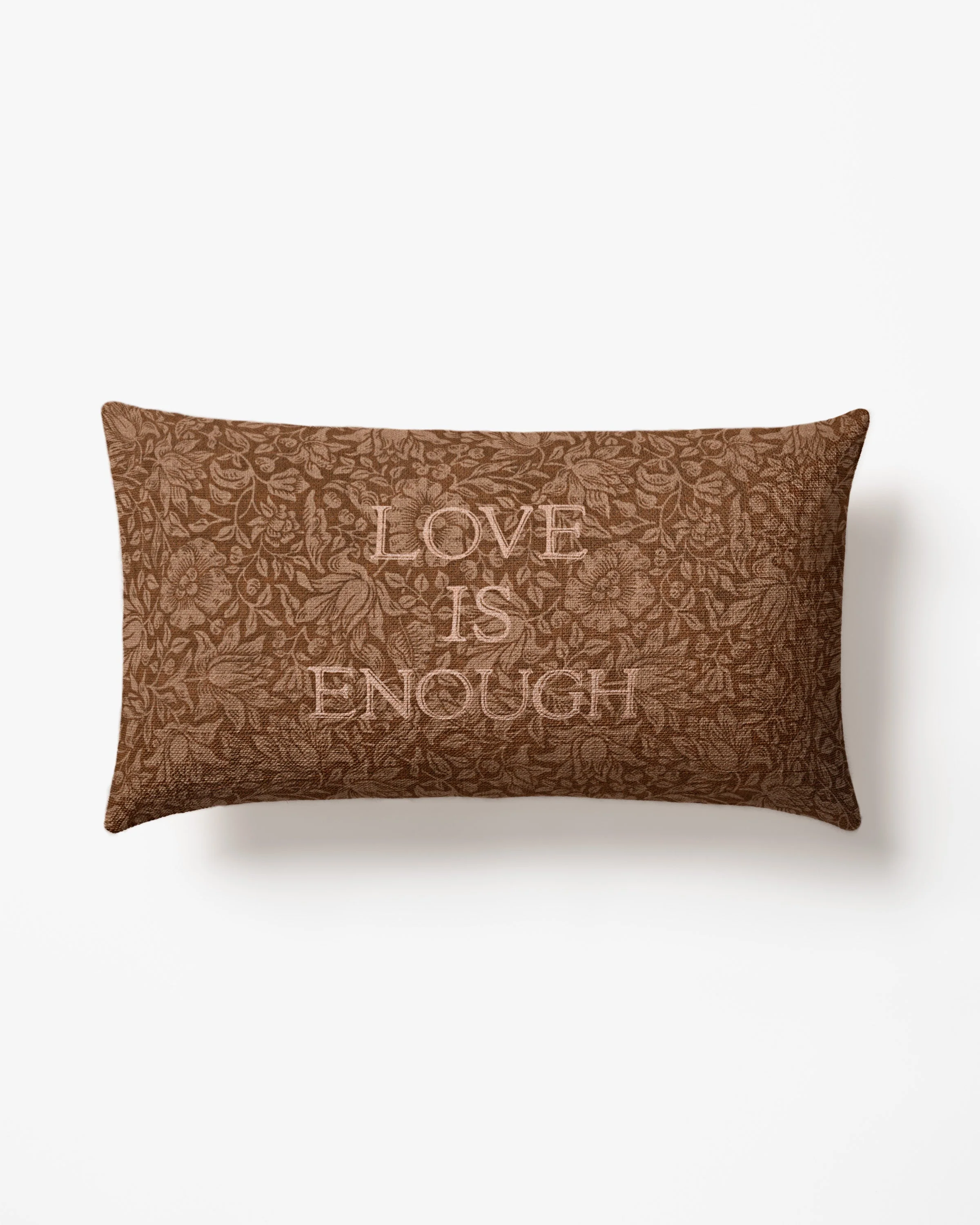 Mallow Vintage Rust Woven Lumbar Throw Pillow