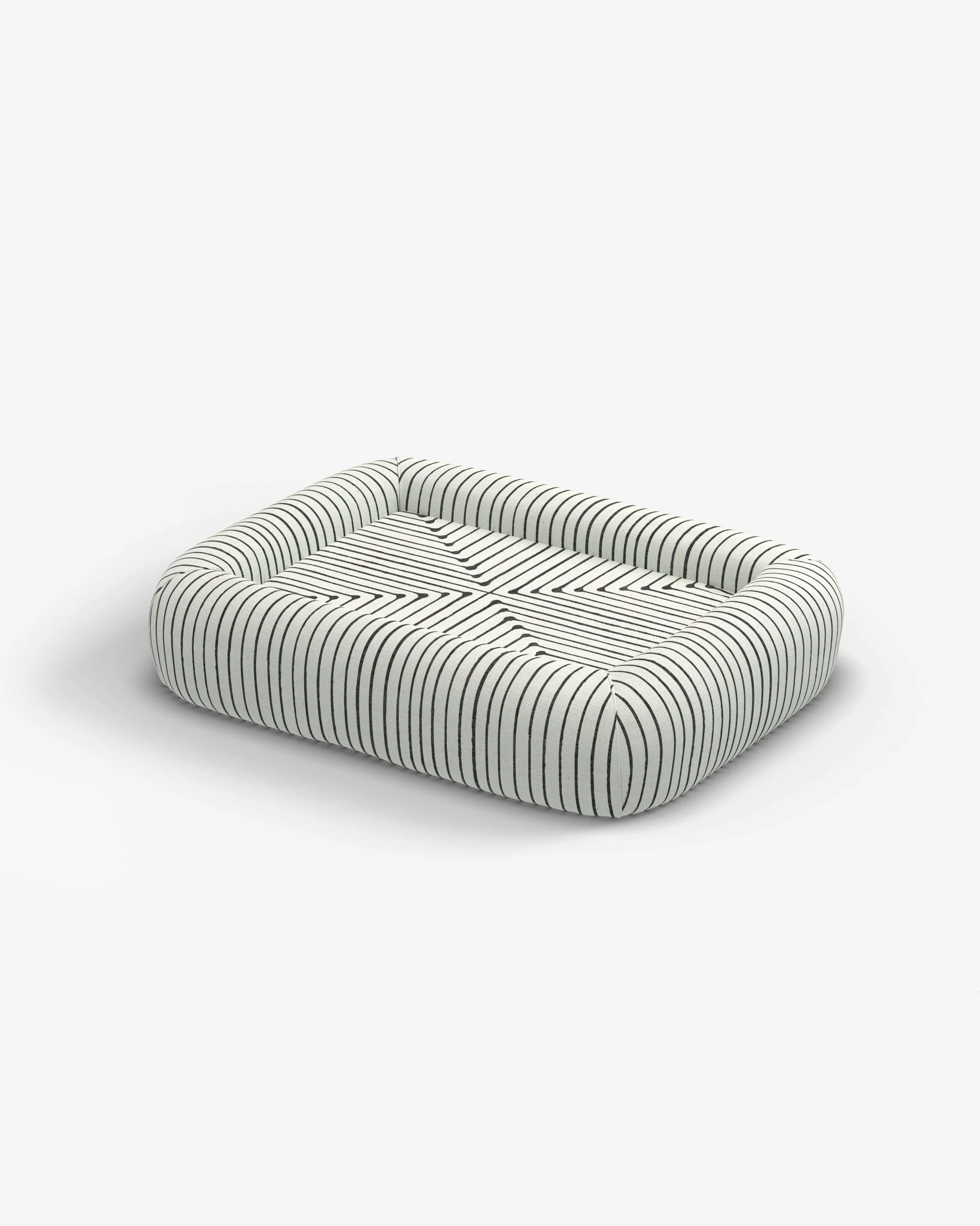Inkdrop Ivory Woven Bolster Pet Bed