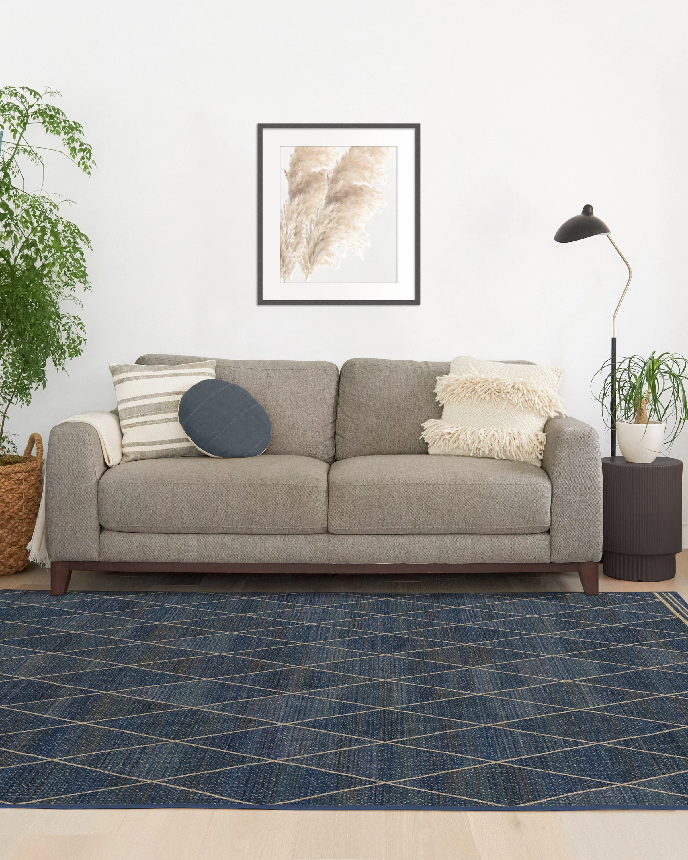 Harlequin Trellis Natural Navy Re-Jute Rug