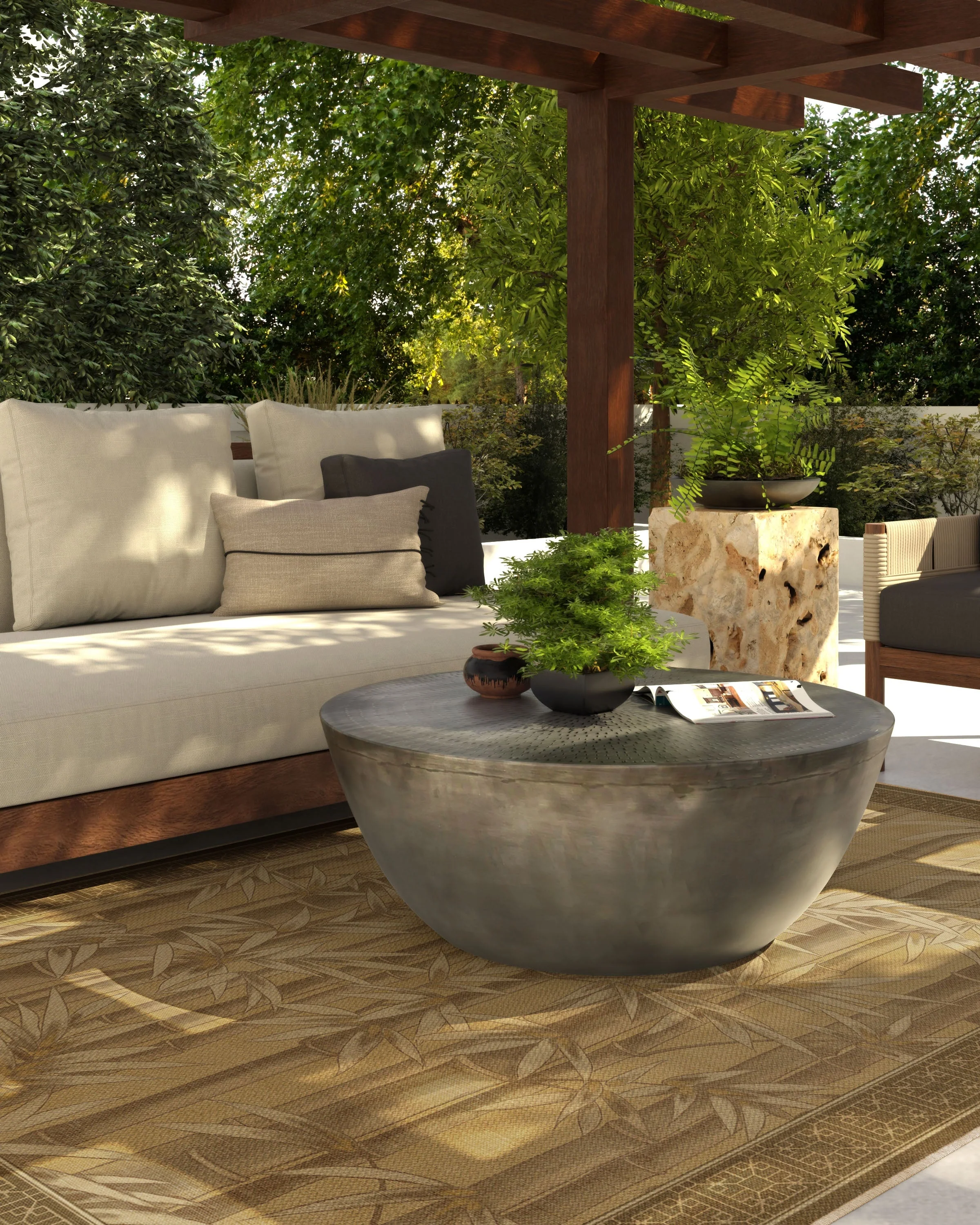 Bamboo Natural Gold Outdoor Rug