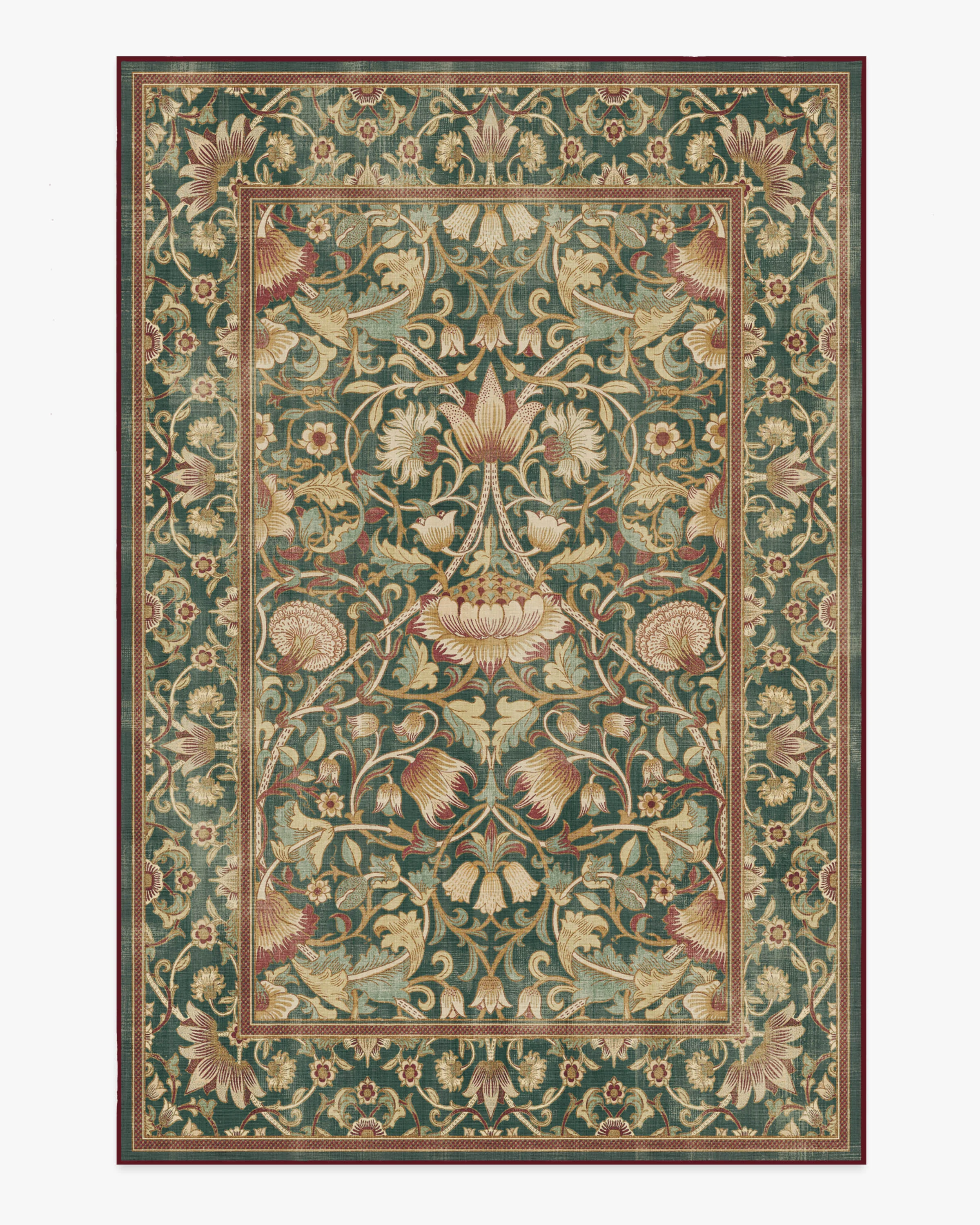Lodden Soft Evergreen & Gold Flatwoven Rug