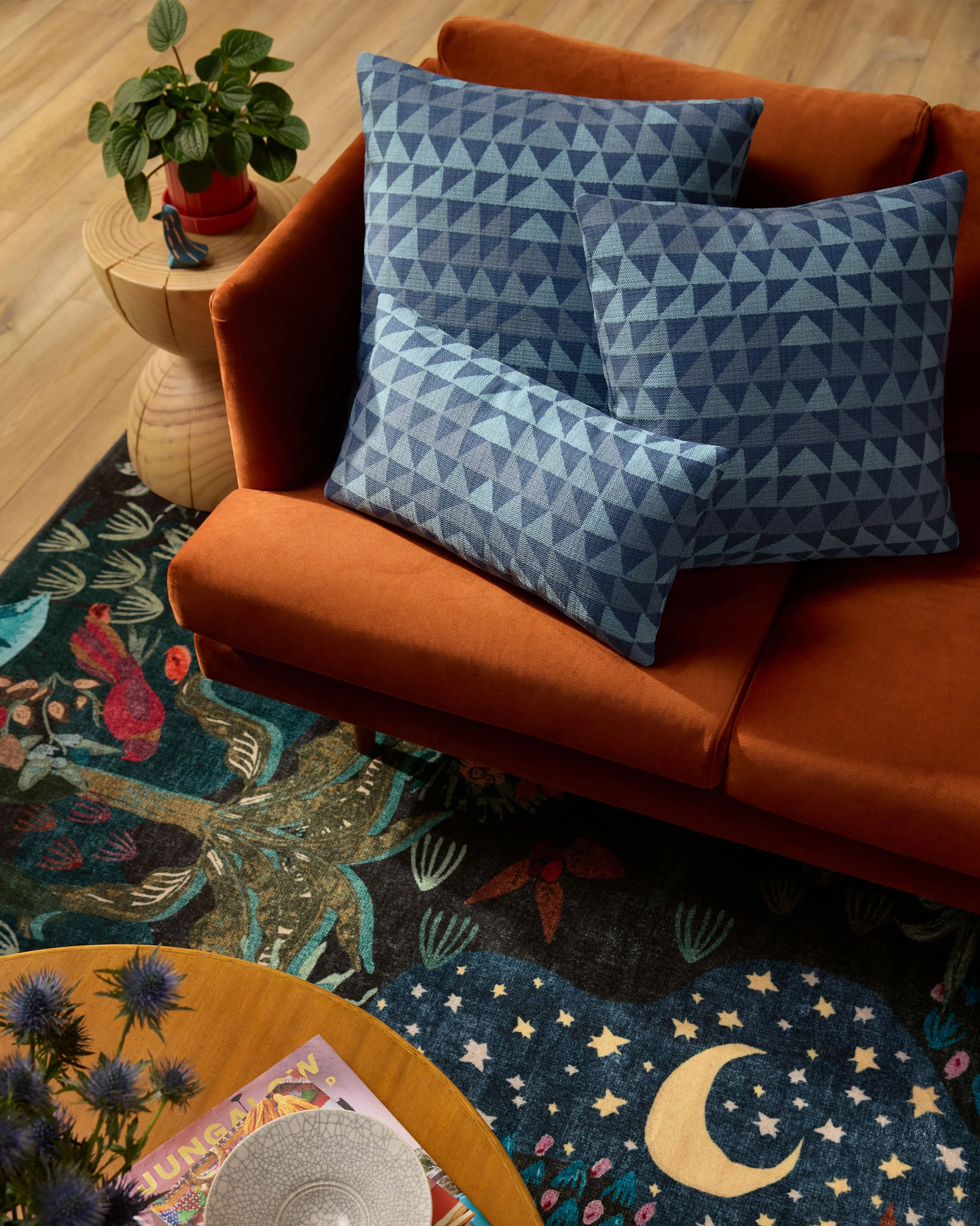 Miya Lapis Woven Throw Pillow