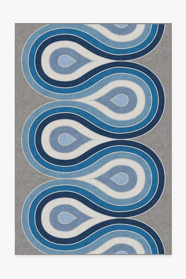 Milano Blue Steel Flatwoven Rug