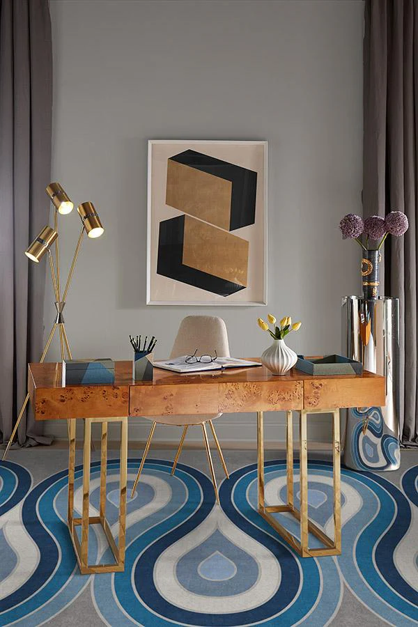 Milano Blue Steel Flatwoven Rug