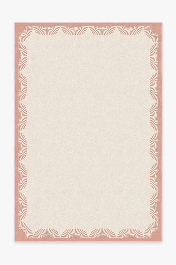 Fringe Pink & Ivory Flatwoven Rug