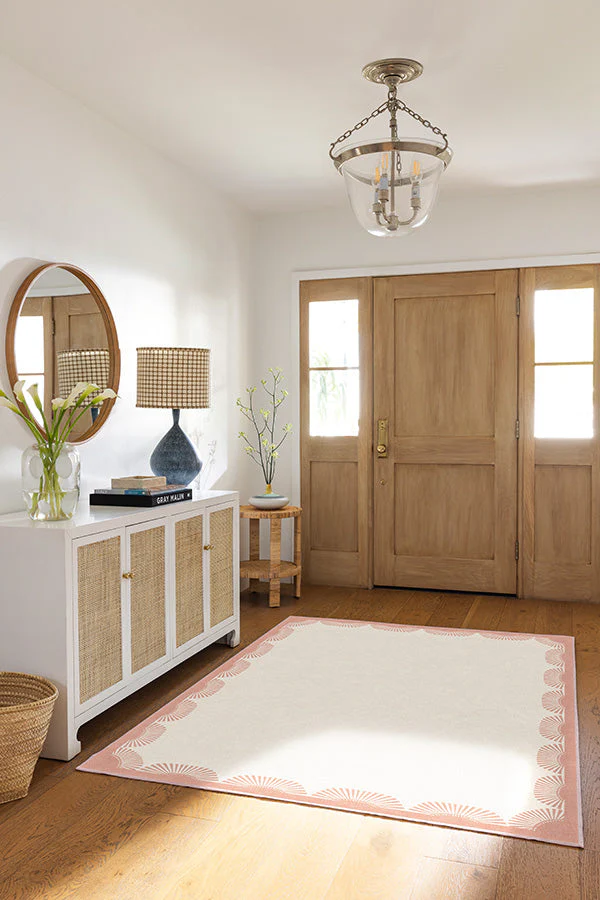 Fringe Pink & Ivory Flatwoven Rug