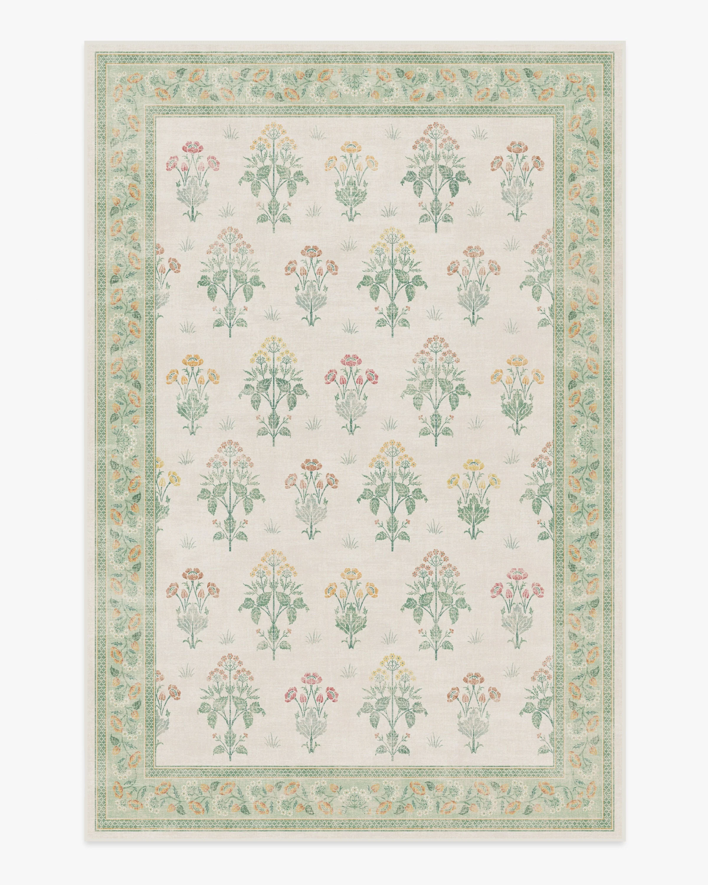 Meadow Sweet Ivory & Green Flatwoven Rug