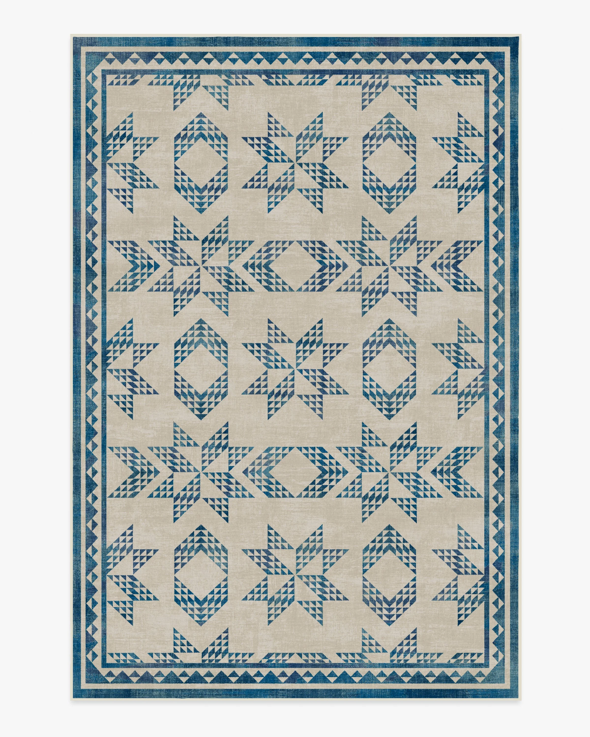 Louisa Cream & Blue Rug