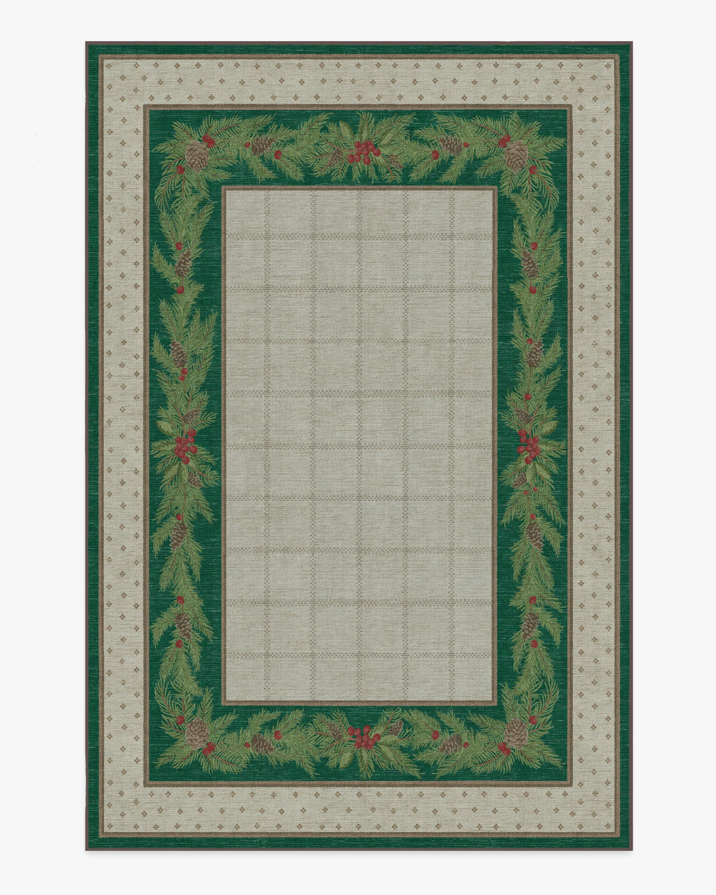 1235-pine-border-green-silver-rug-1.webp Pine Border Green & Silver Rug