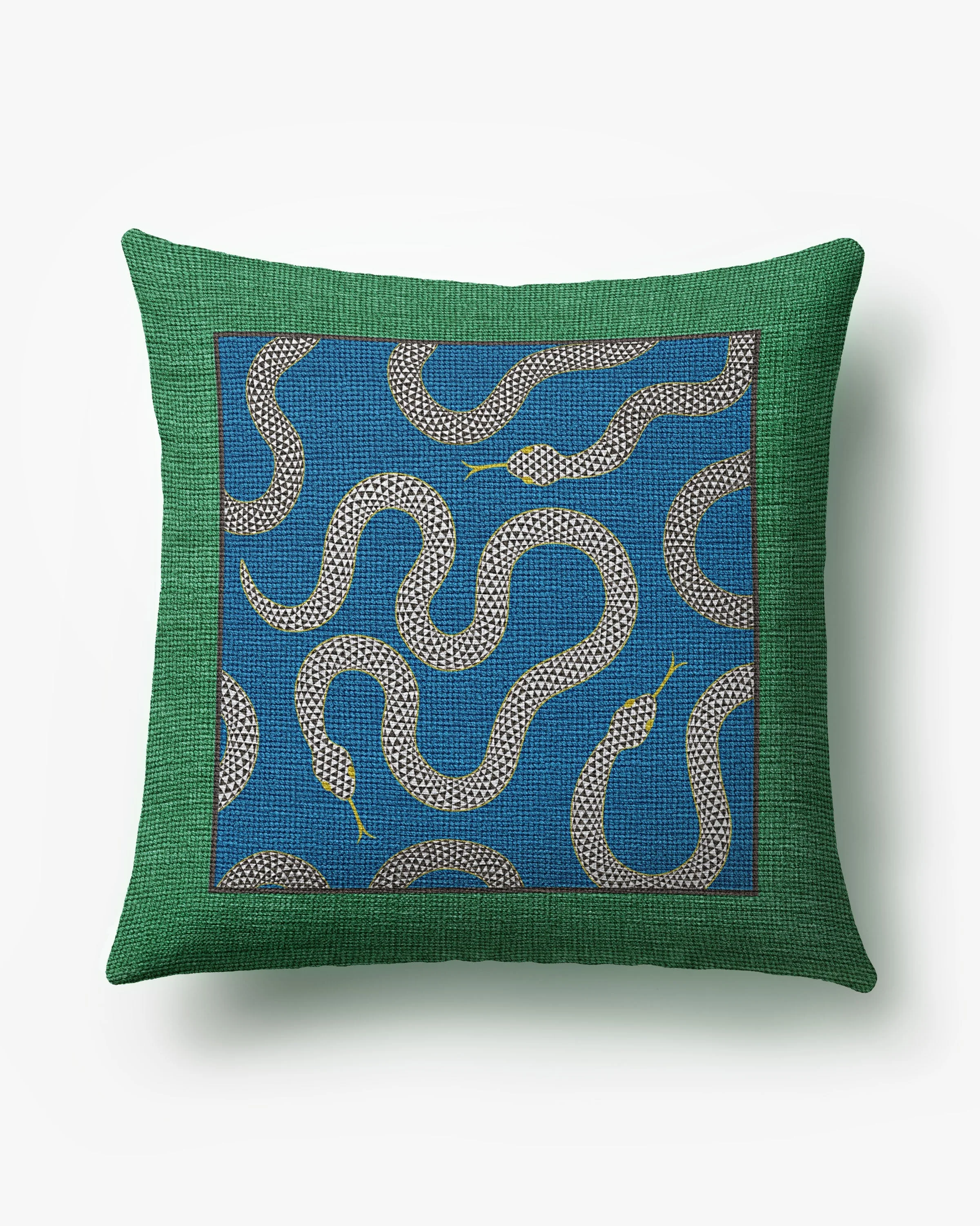 Venom Green & Blue Woven Throw Pillow