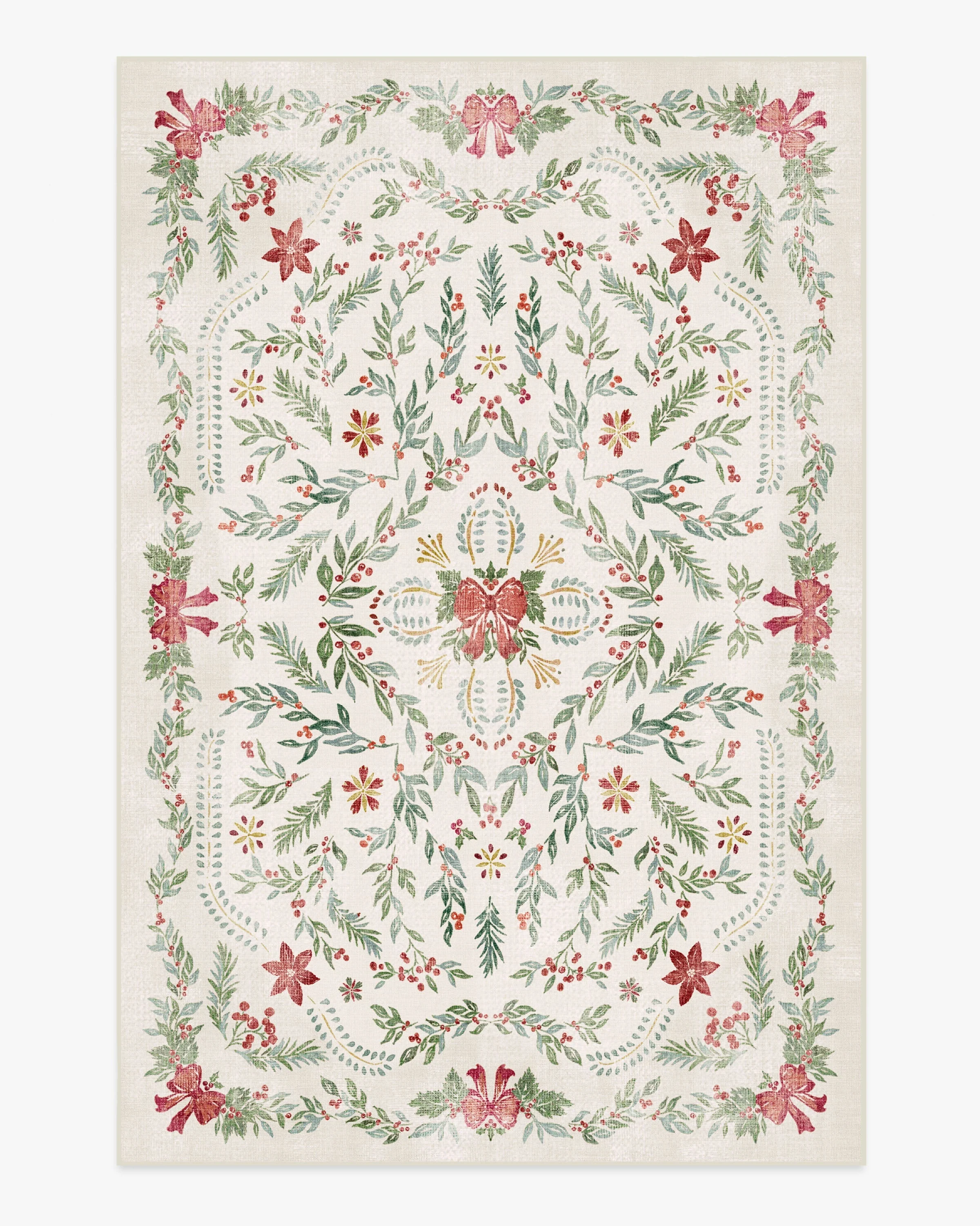 Deck the Halls Cream Multicolor Rug