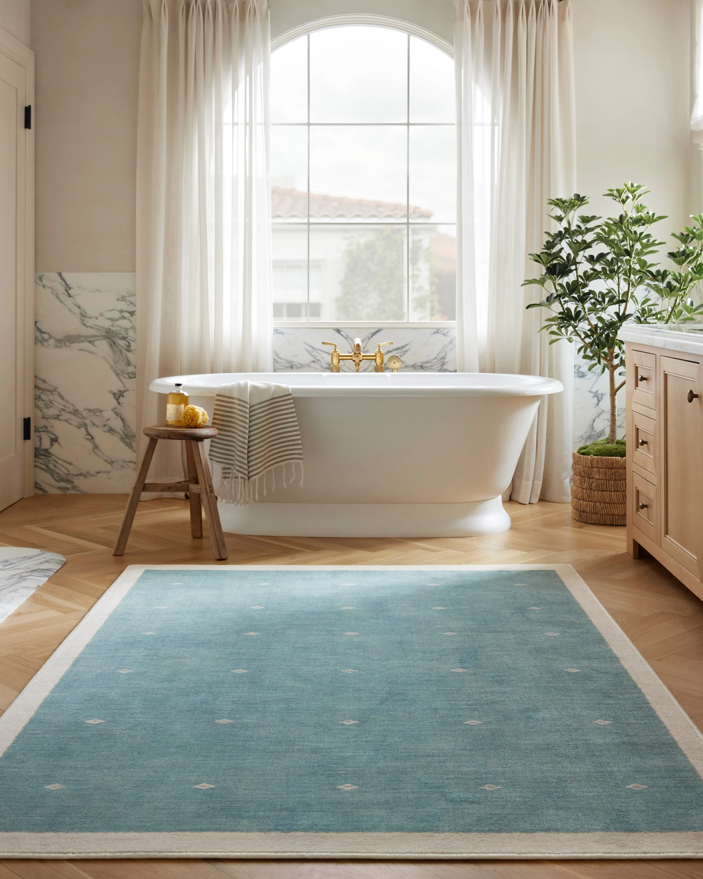 Luna Soft Teal Flatwoven Rug