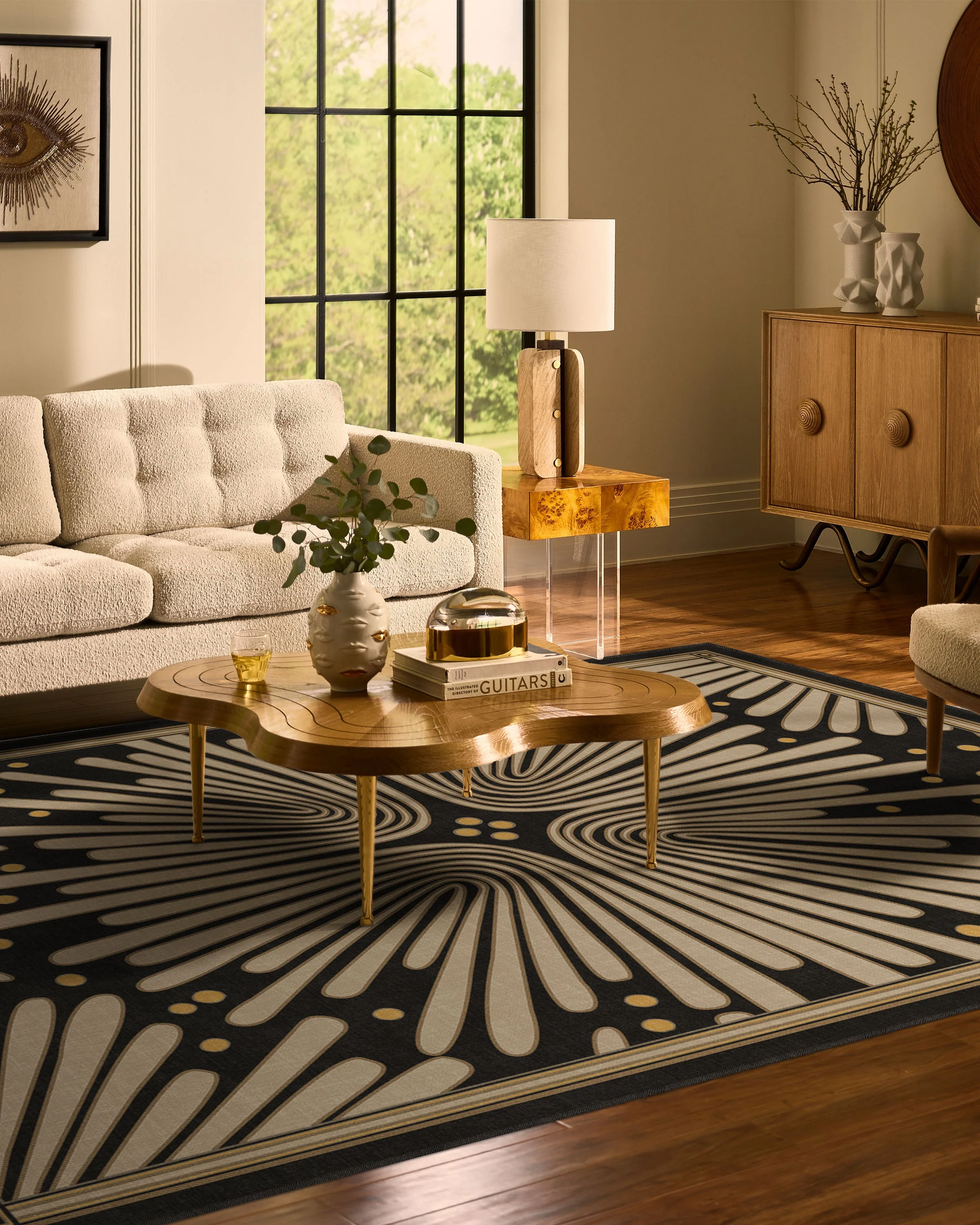 Gatsby Black & Gold Flatwoven Rug