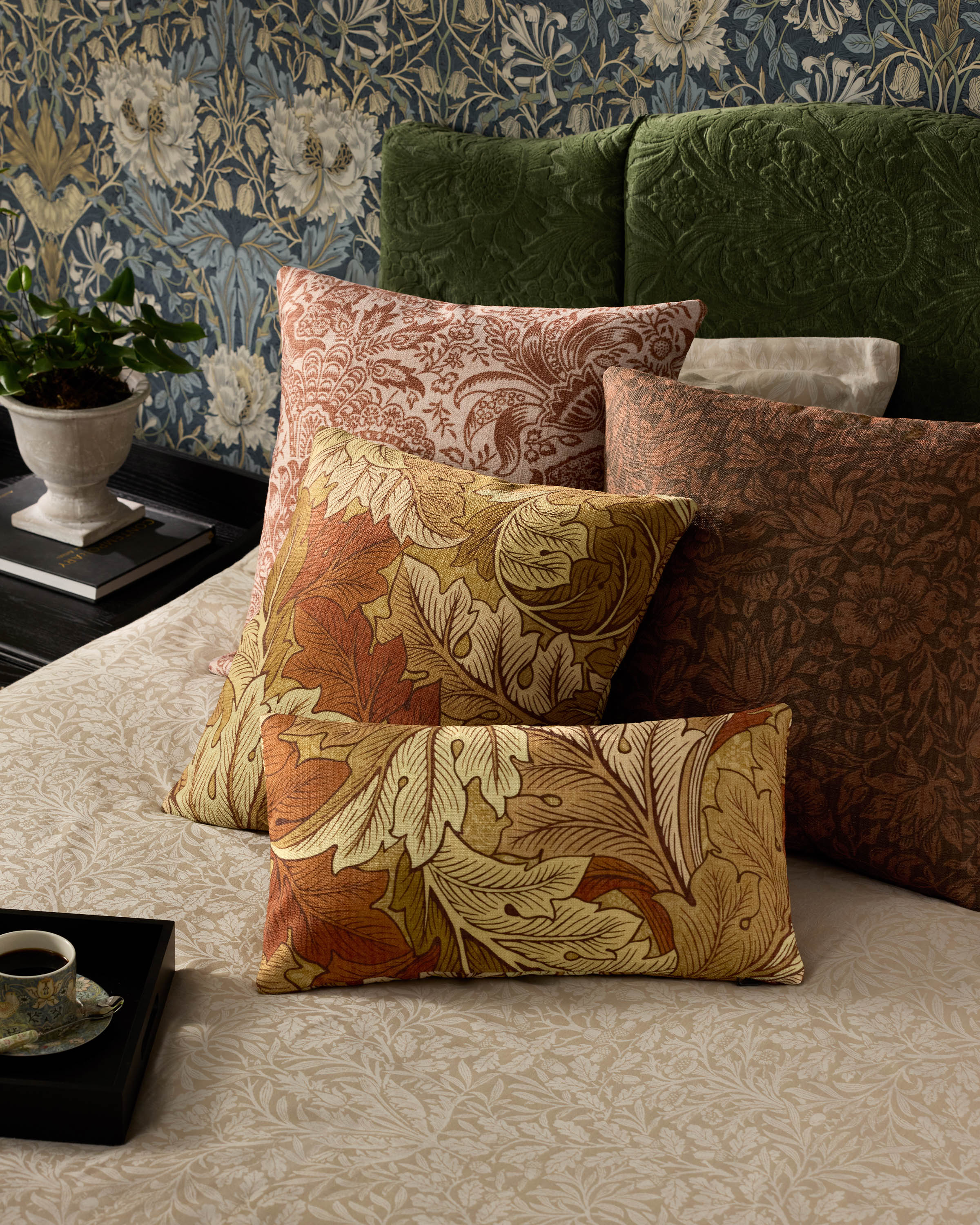 Acanthus Warm Neutral Woven Throw Pillow