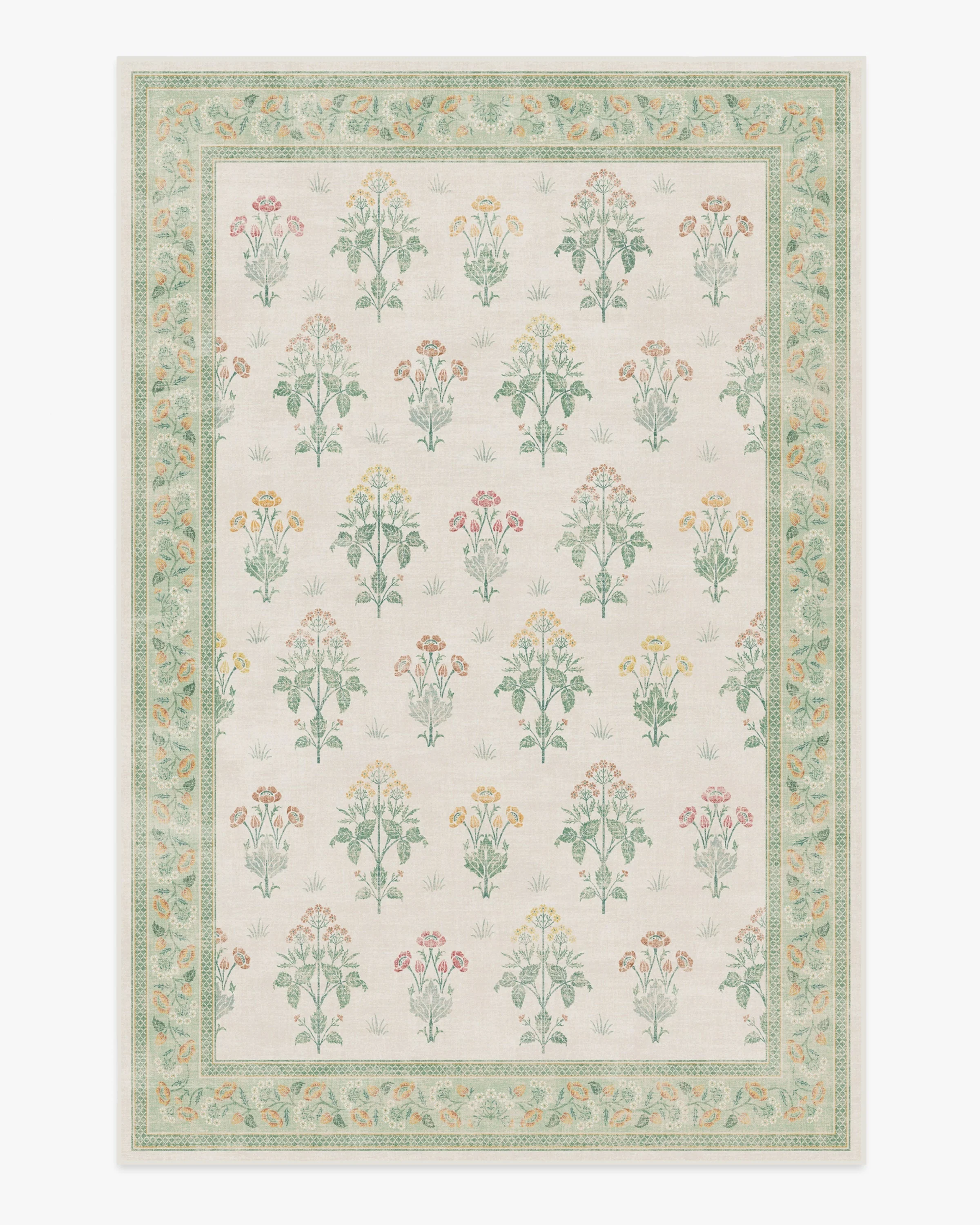 Meadow Sweet Ivory & Green Rug