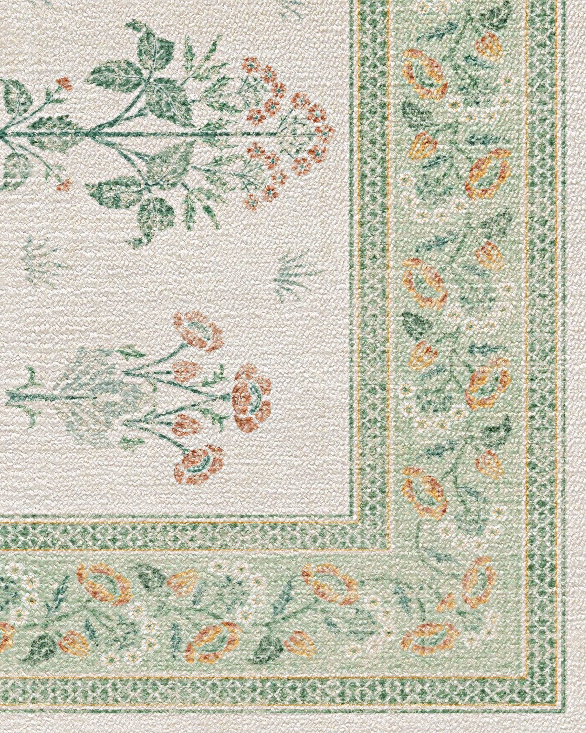 Meadow Sweet Ivory & Green Rug
