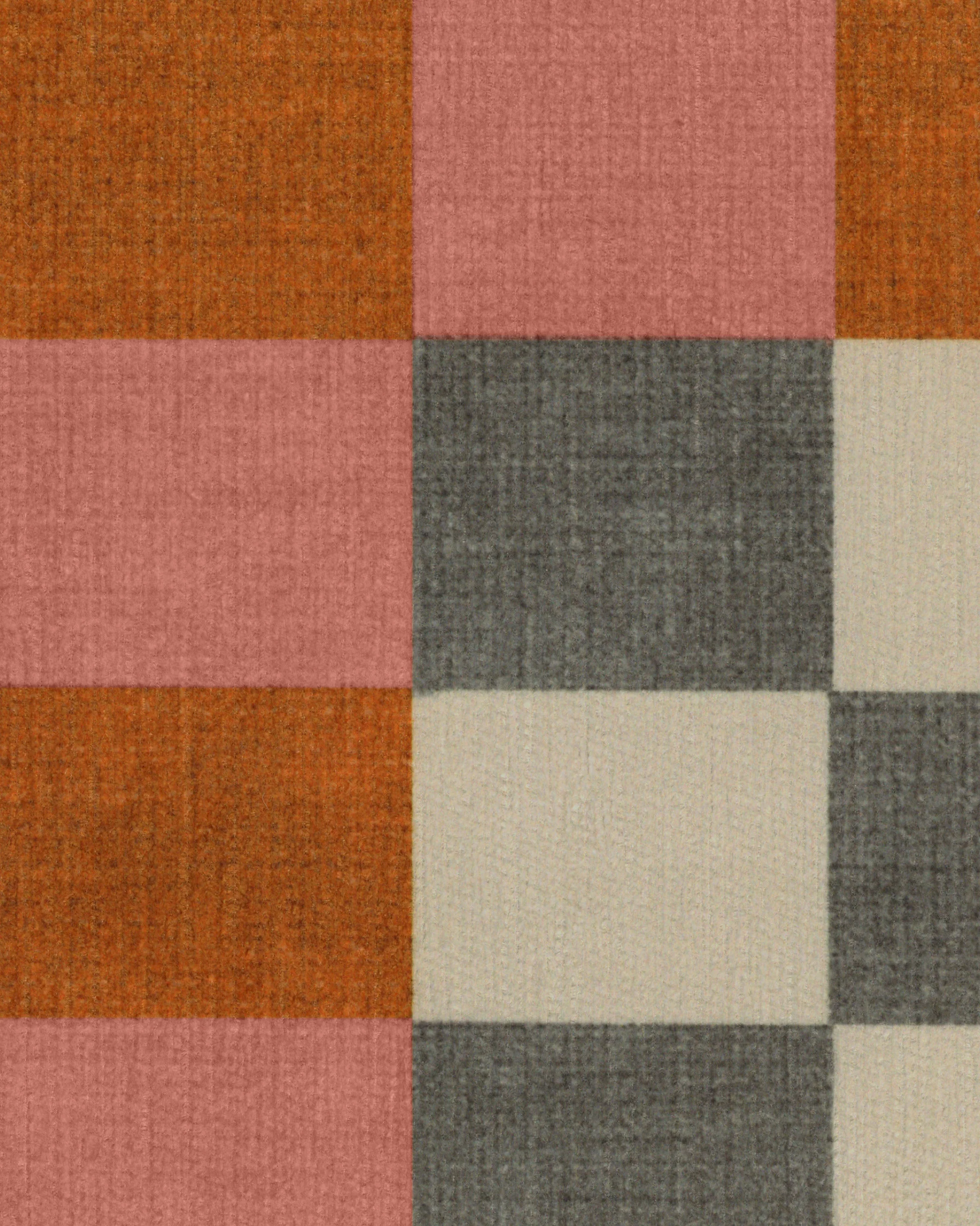 Checker Border Pink & Orange Rug