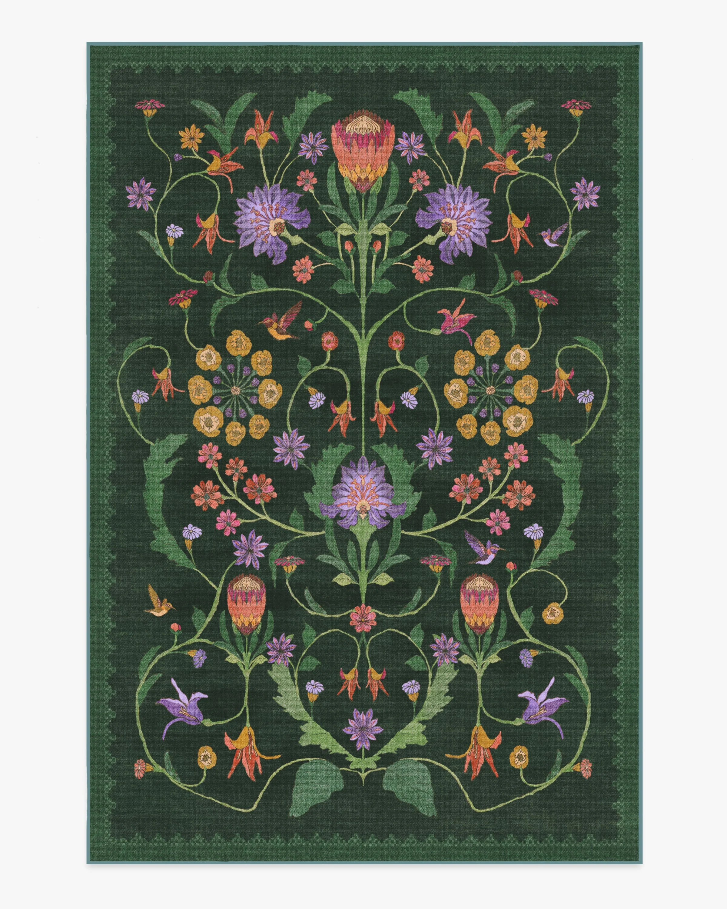 Protea Forest Green Rug