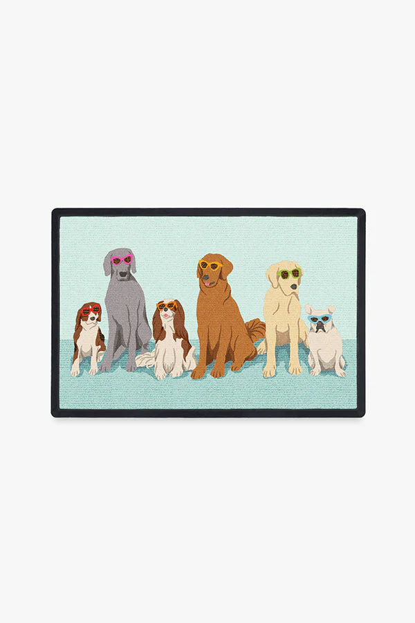 Dog's Day Out Blue Doormat