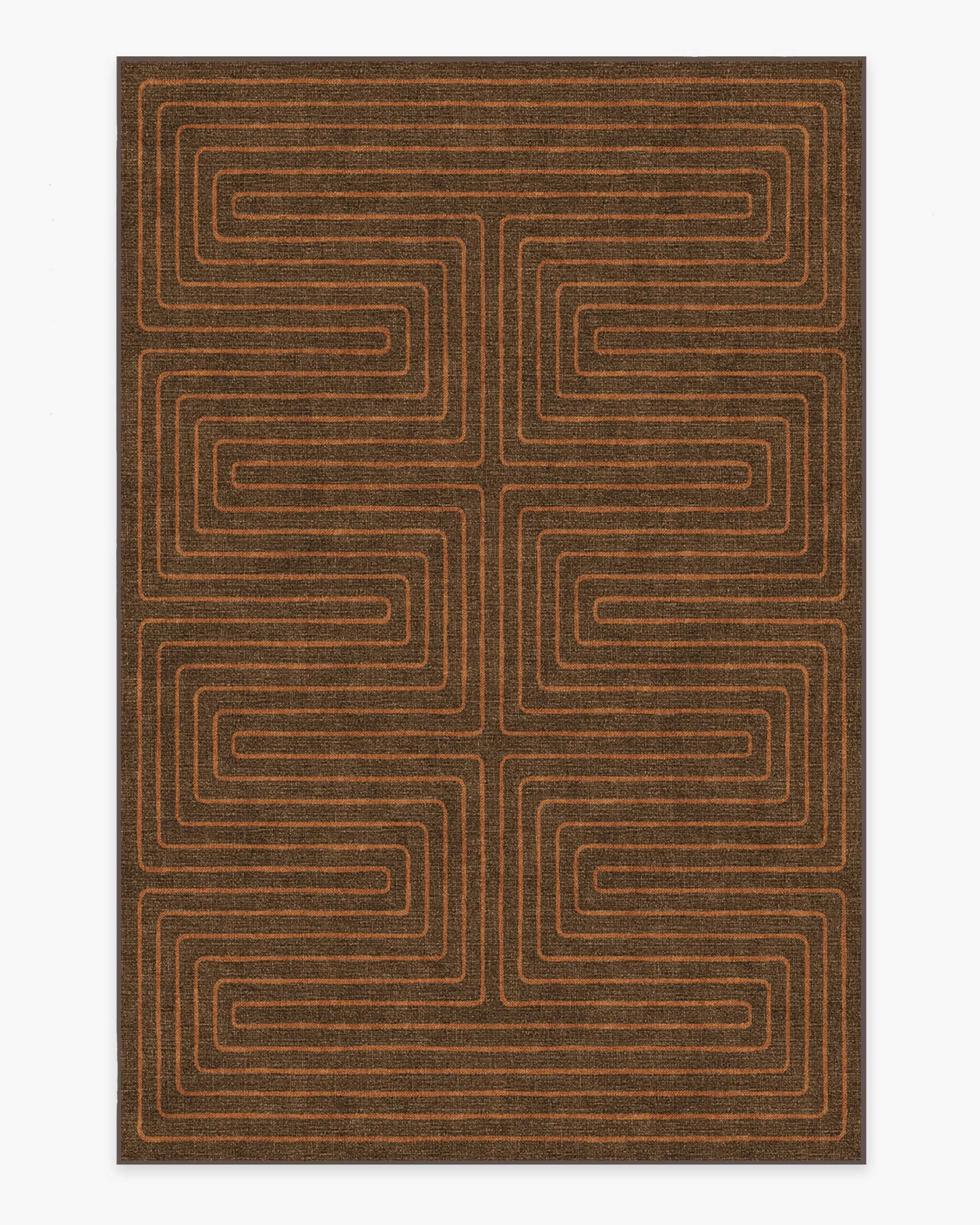 Labyrinth Brown & Orange Flatwoven Rug