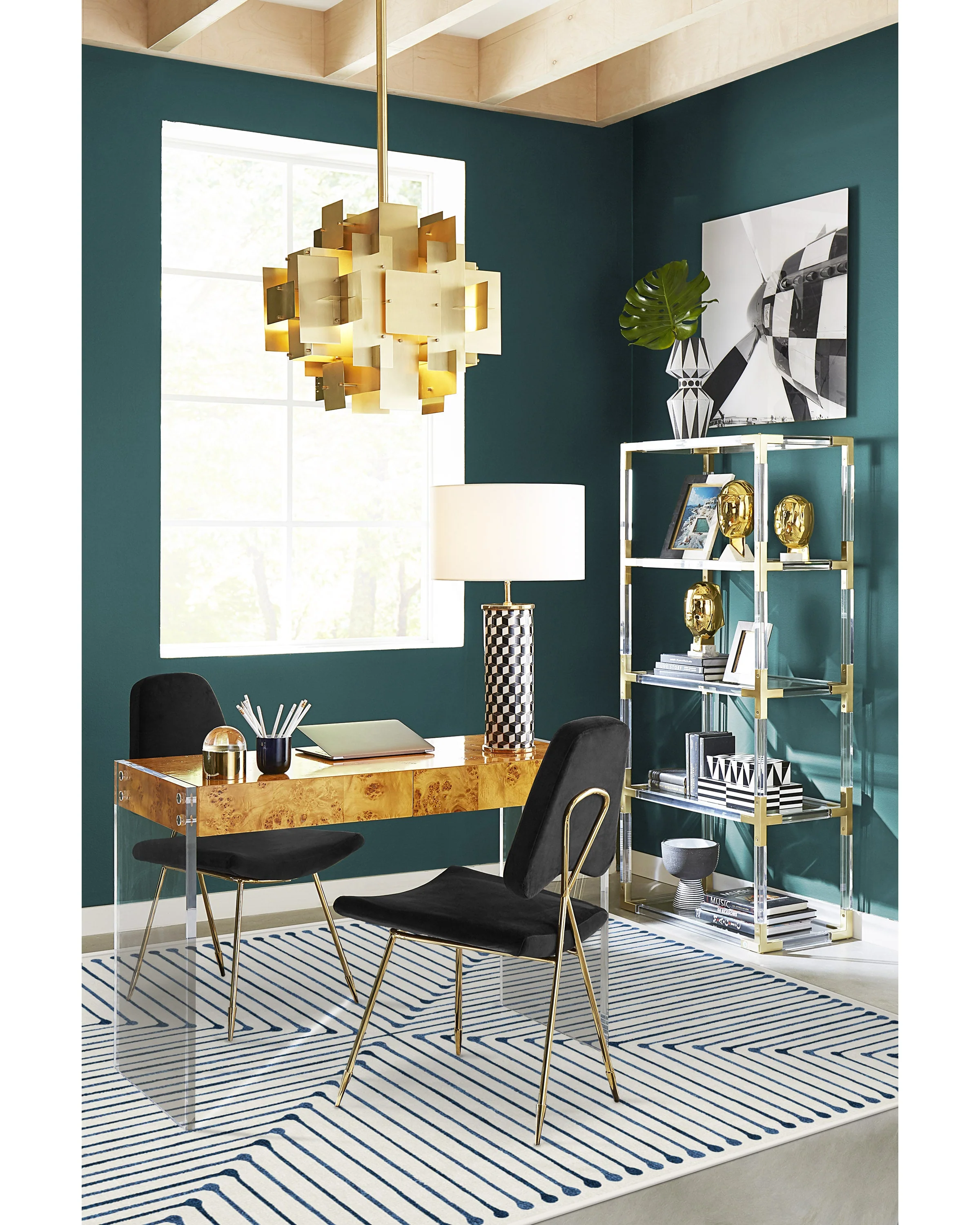 Inkdrop Slate Blue Flatwoven Rug