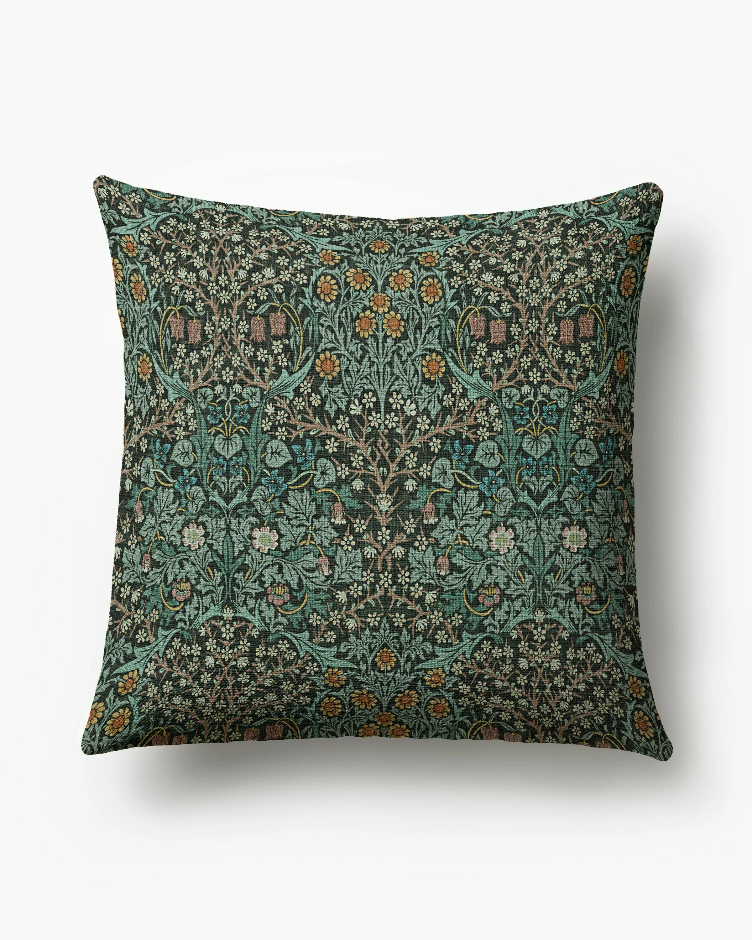 Blackthorn Forest Green Woven Throw Pillow