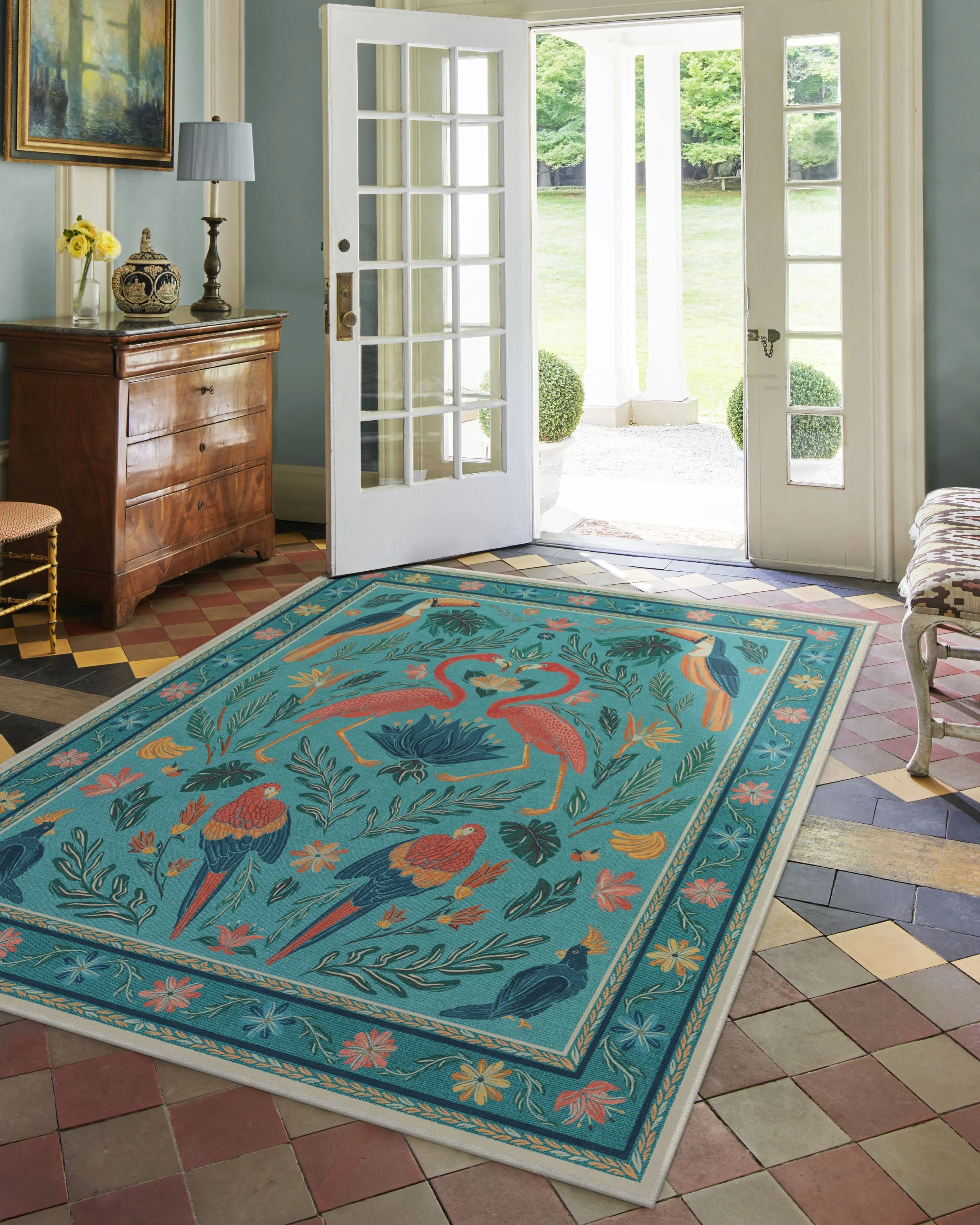 1395-birds-of-a-feather-aqua-rug-3.webp Birds Of A Feather Aqua Rug