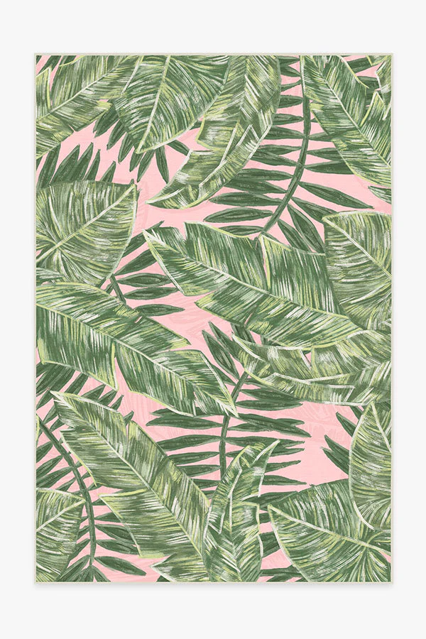 Filifera Palm Pink Outdoor Rug