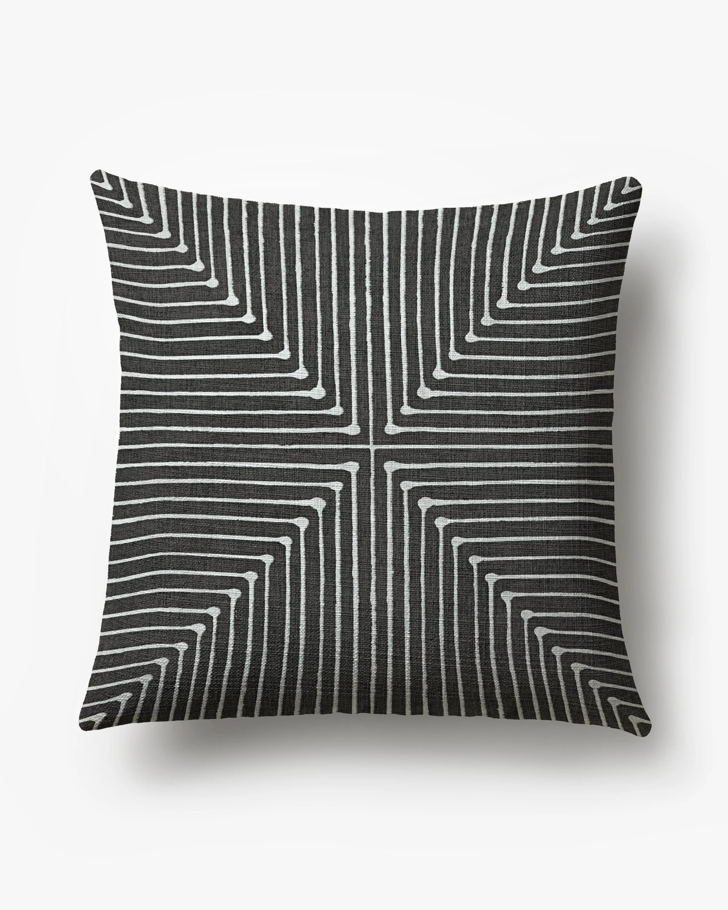 Inkdrop Charcoal Woven Throw Pillow