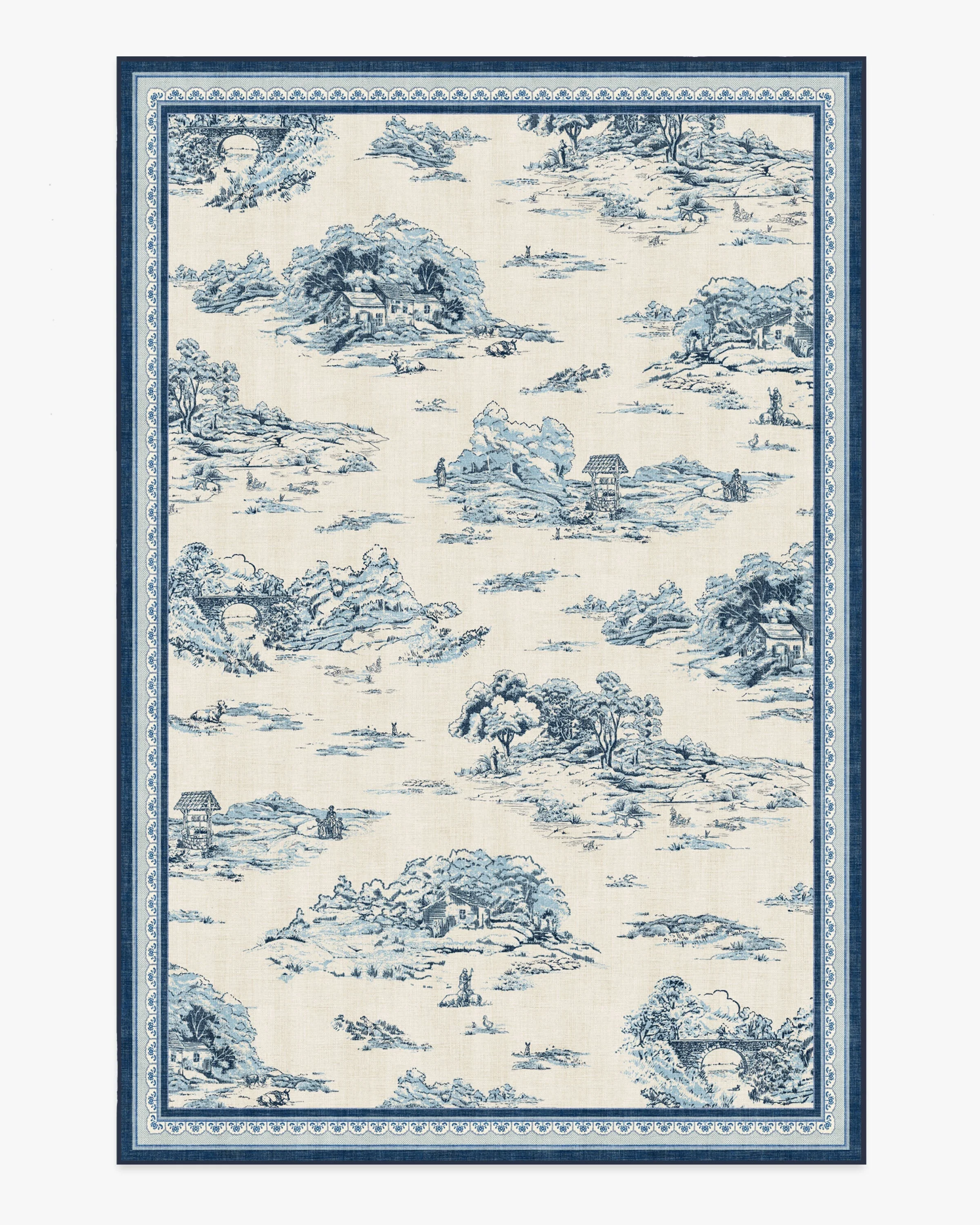 Provence Toile Delft Blue Rug