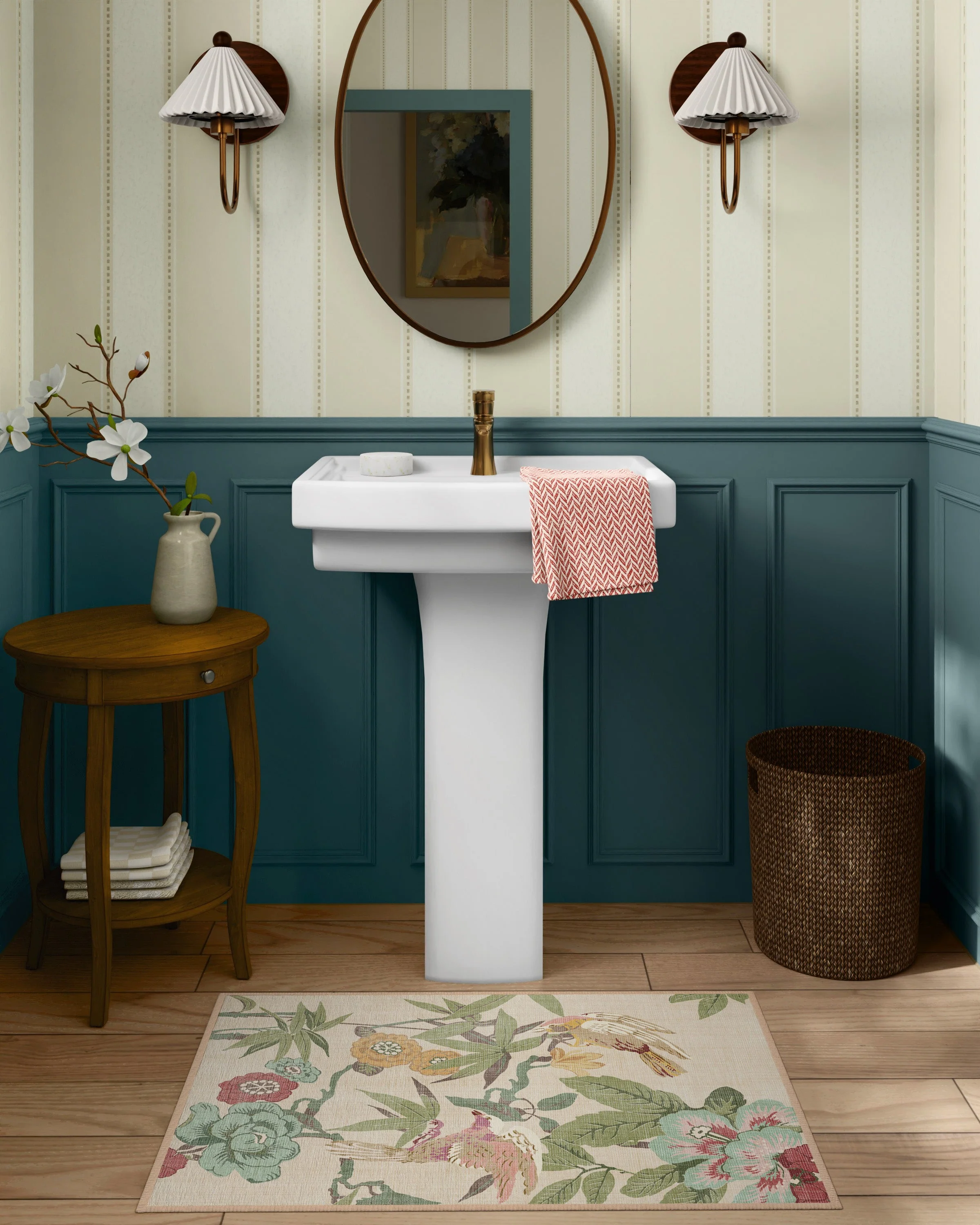 1452-bamboo-bird-blush-jade-flatwoven-rug-4.webp Bamboo & Bird Blush & Jade Flatwoven Rug