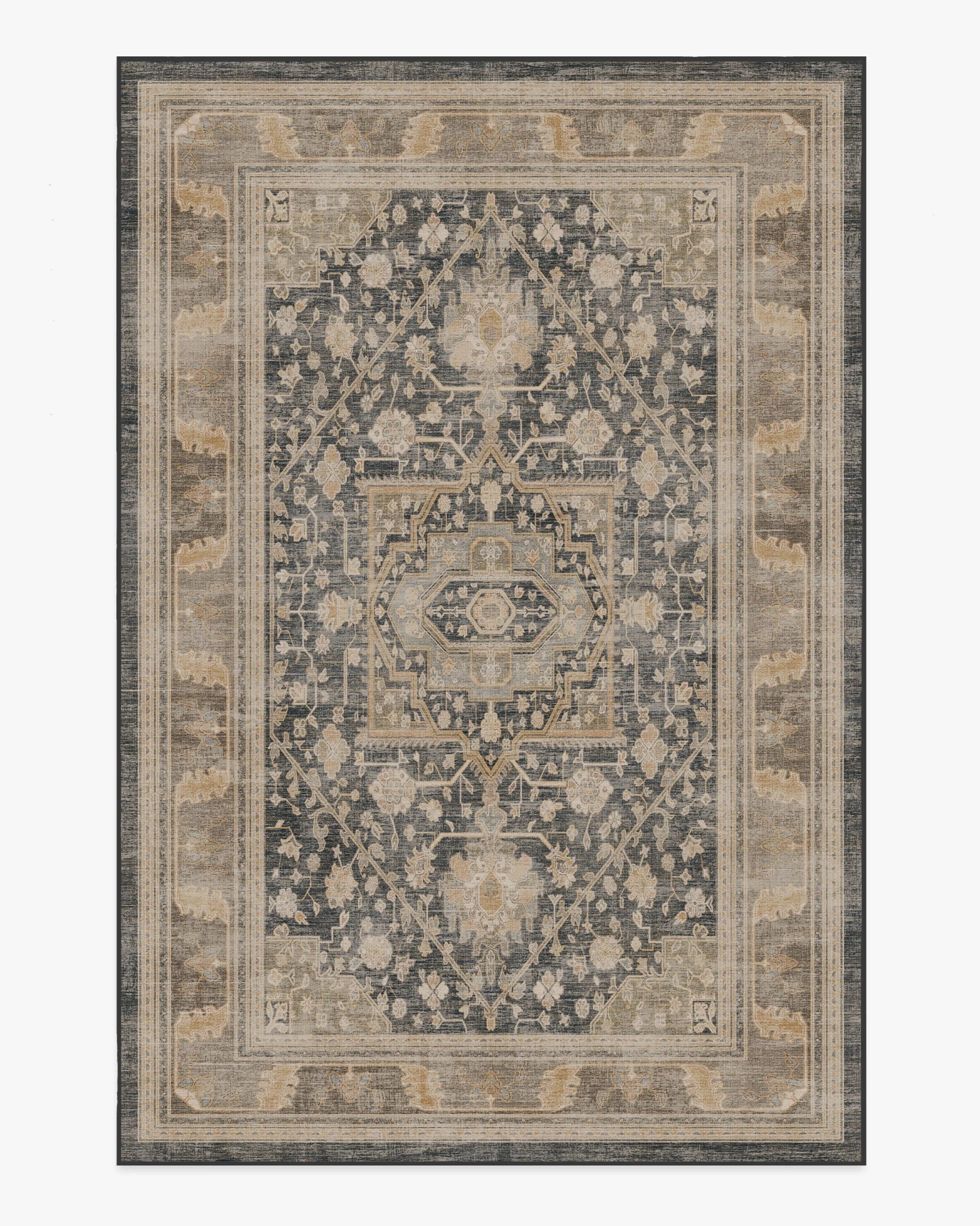 Zahra Ink & Vintage Citron Flatwoven Rug