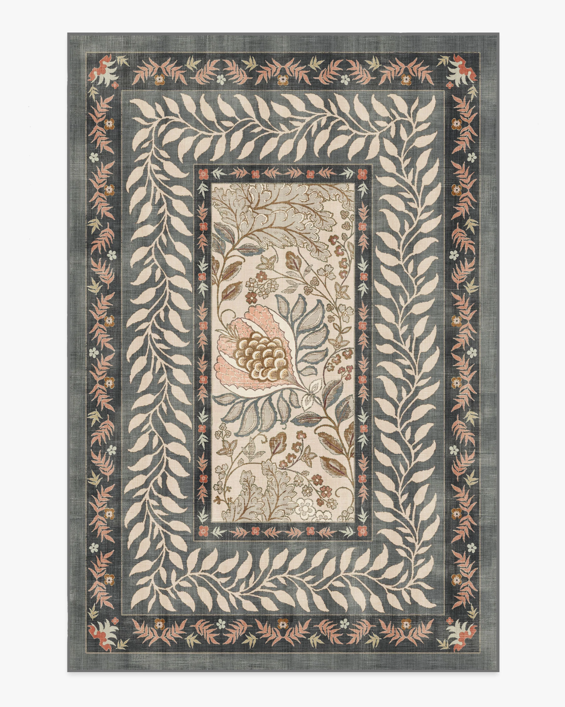 Provence Grey & Coral Rug