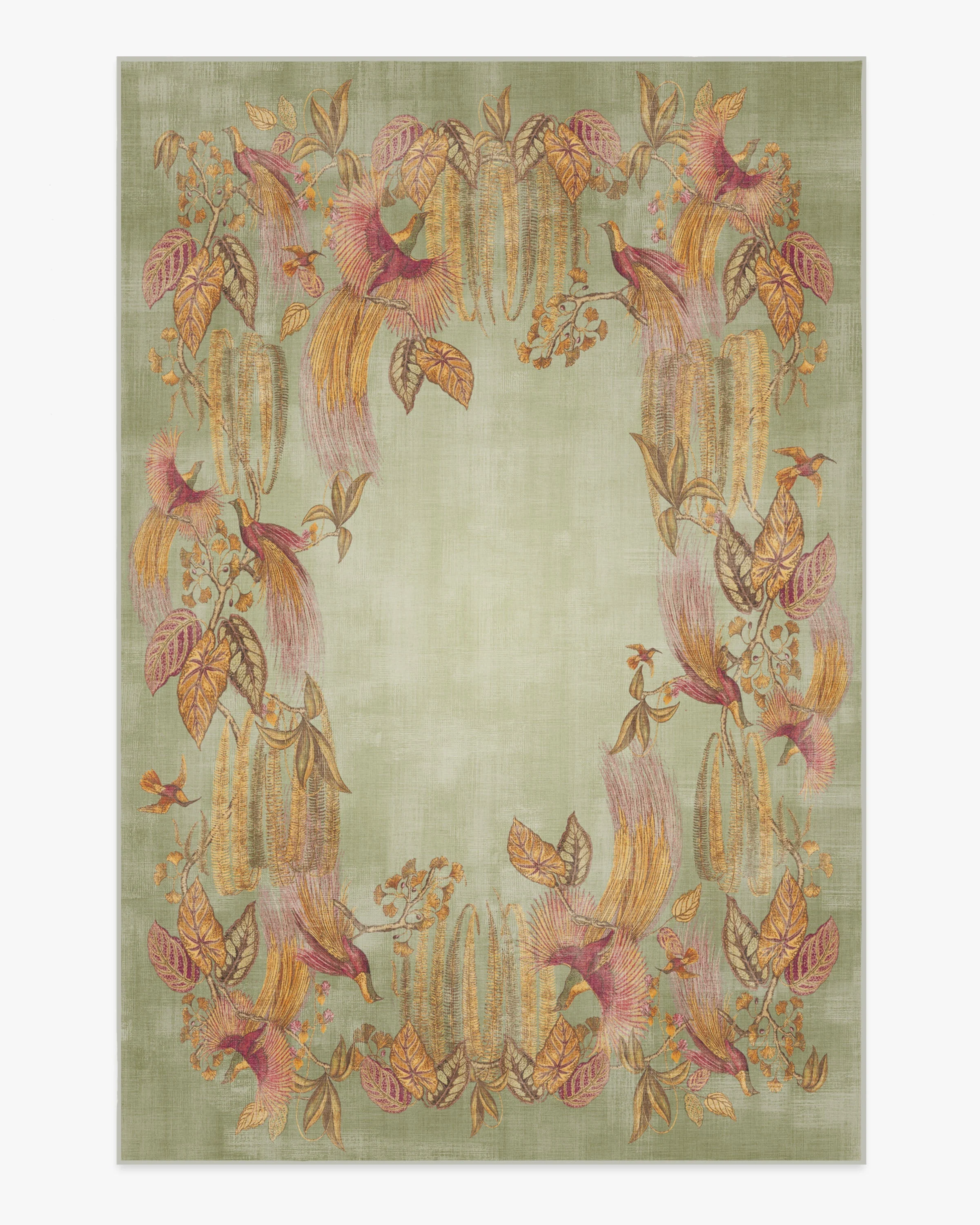 Bird of Paradise Silver Fern Rug