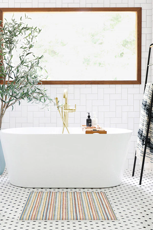 Camden Stripe Multicolor Bath Mat
