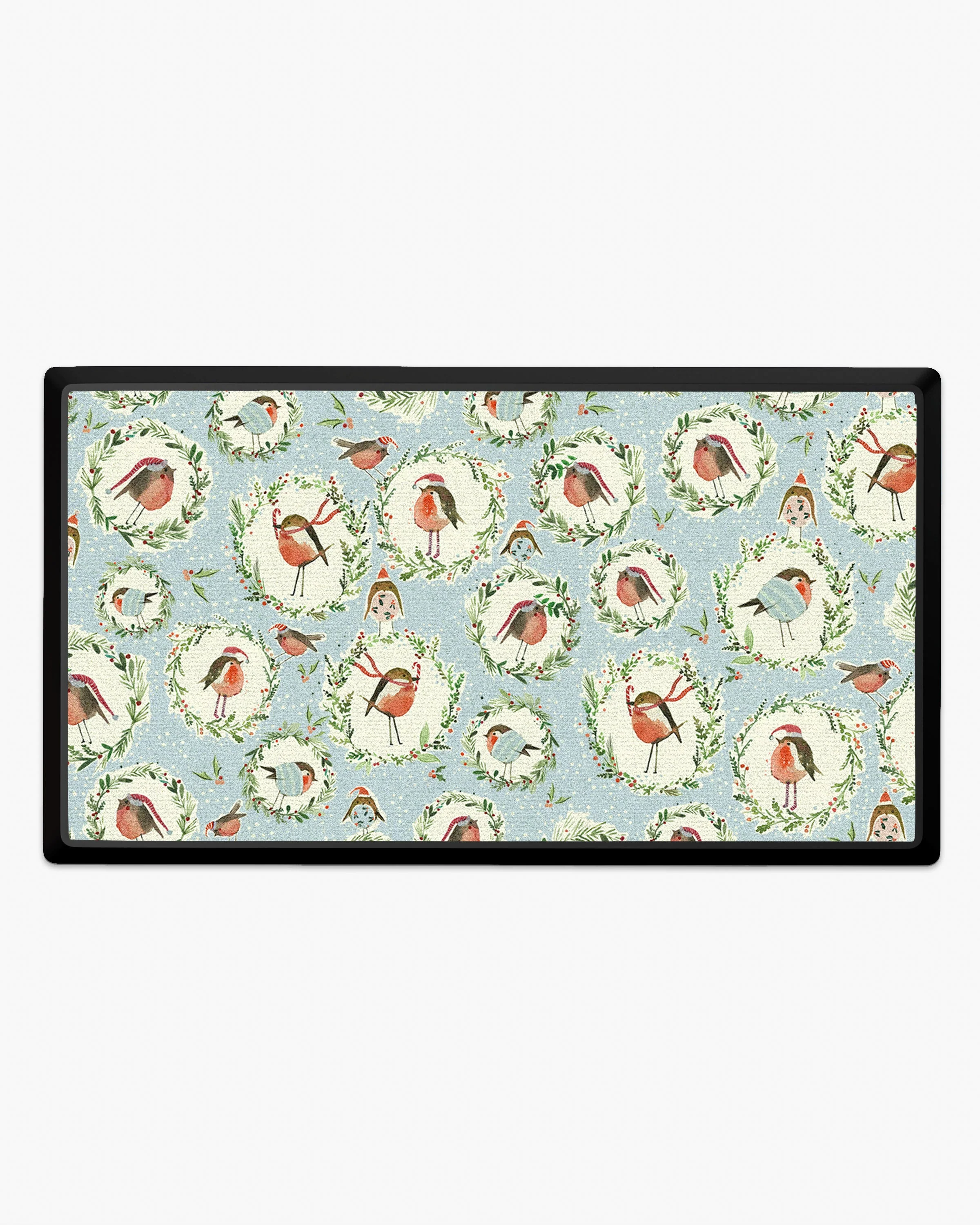 Holiday Robbins Blue Large Doormat
