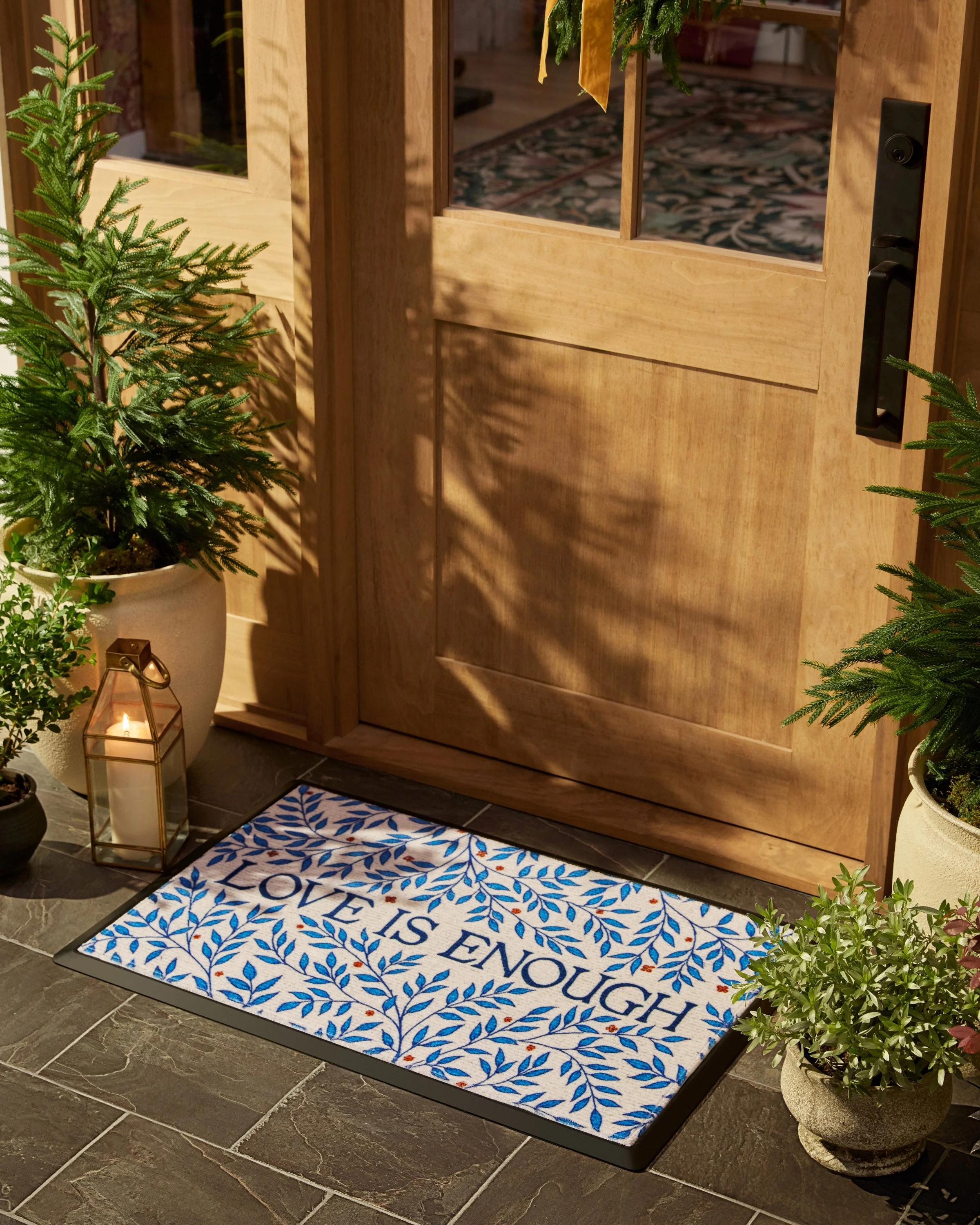 Love Is Enough Indigo & Ivory Doormat