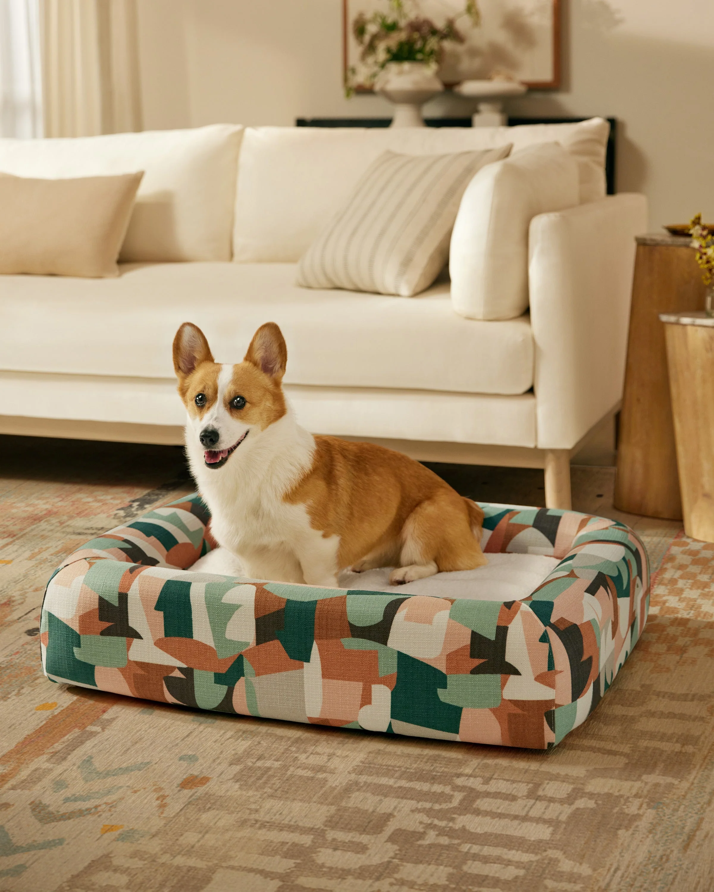 1658-ellie-multicolor-woven-bolster-pet-bed-1.webp Ellie Multicolor Woven Bolster Pet Bed
