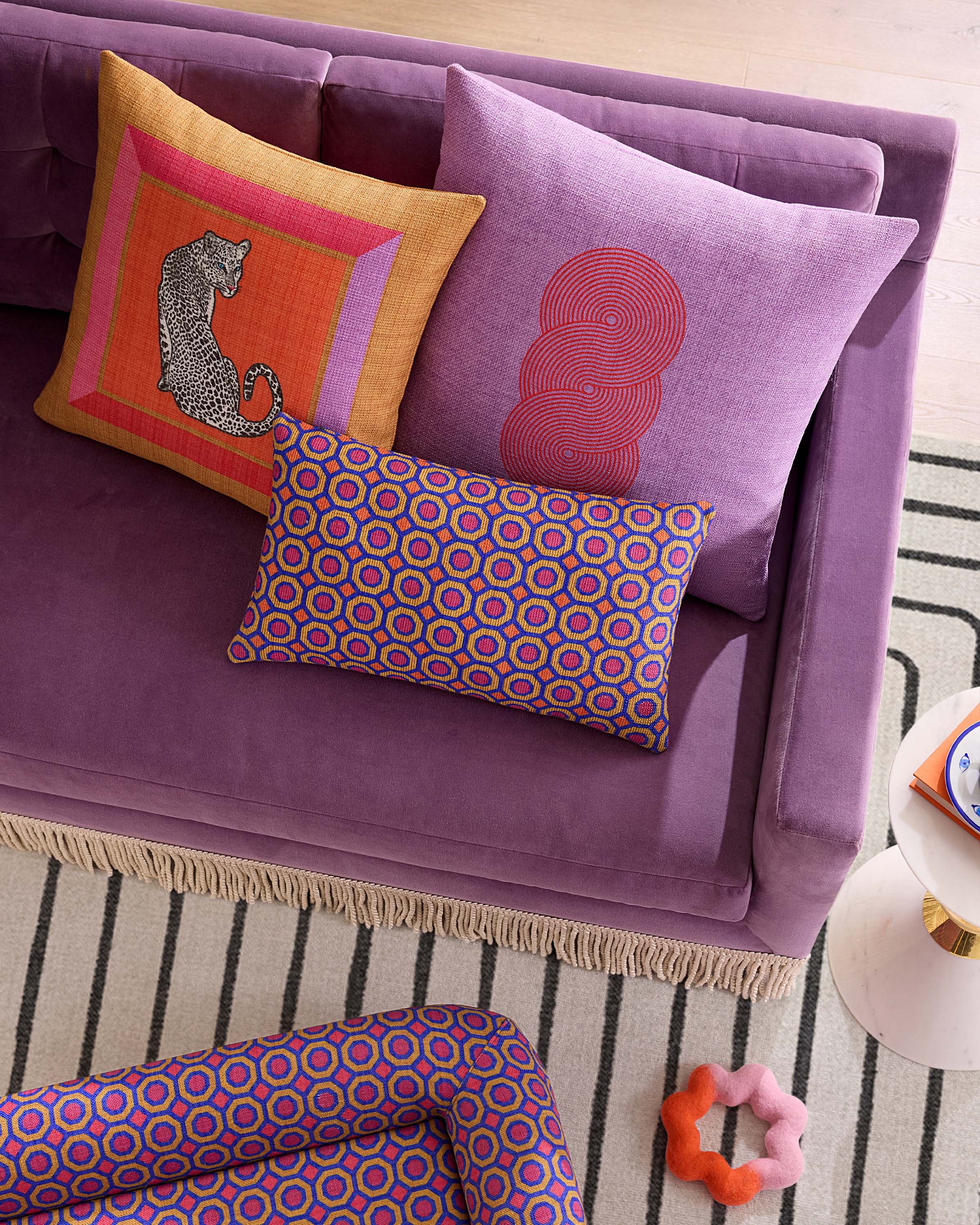 Piccadilly Fuchsia Woven Throw Pillow