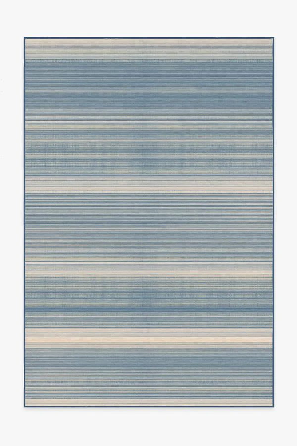 Coastal Linear Stripe Slate Flatwoven Rug