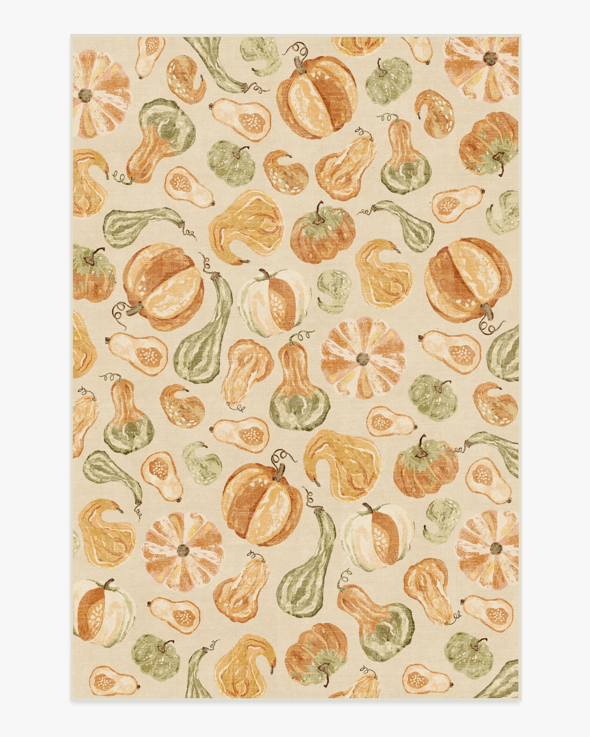 Harvest Veggies Cream Multicolor Flatwoven Rug