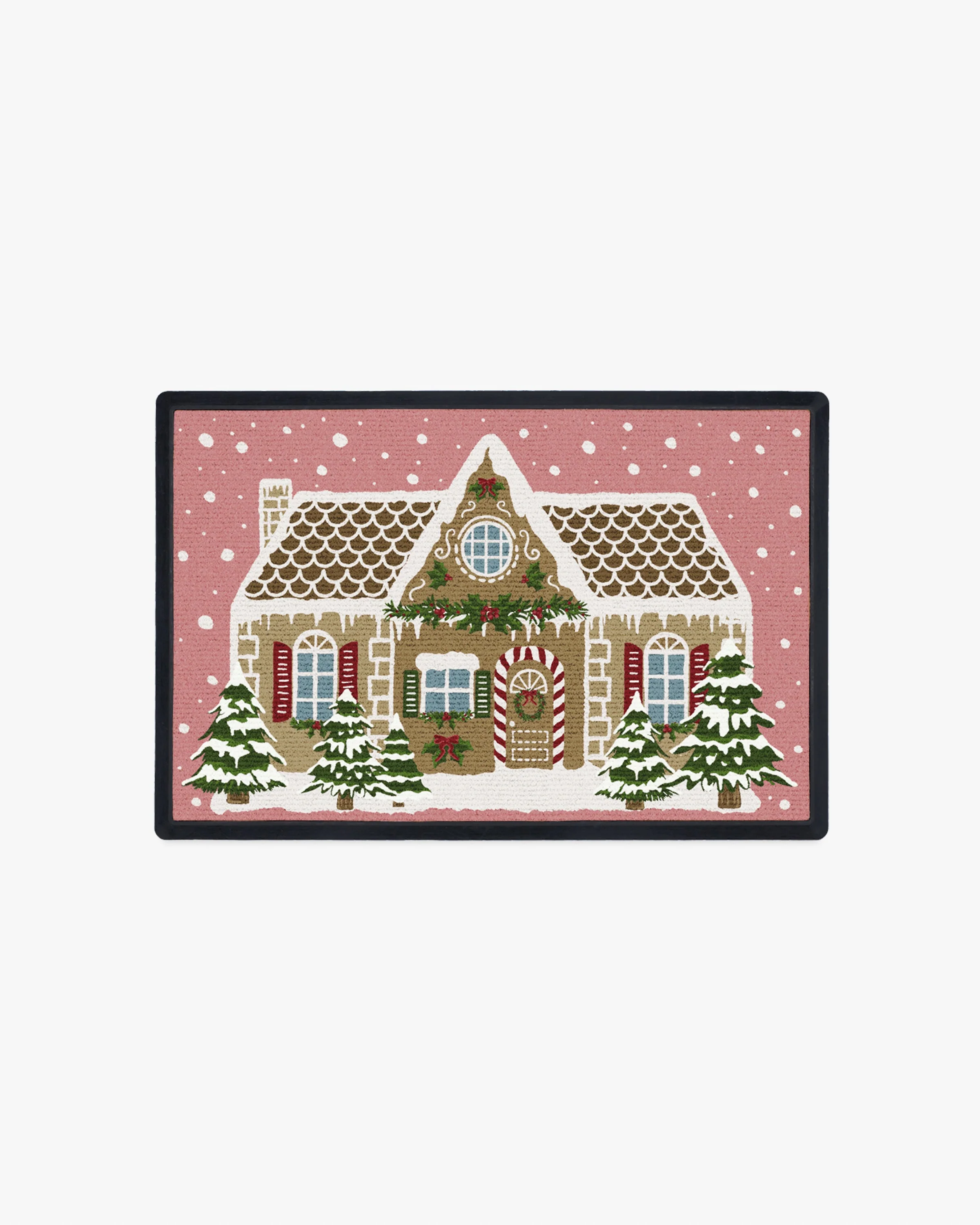 Gingerbread House Pink Doormat