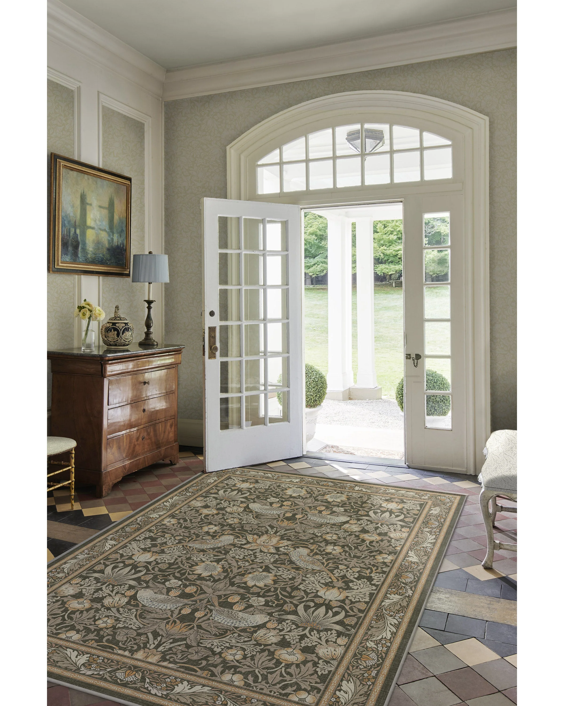 231-strawberry-thief-stone-gold-rug-3.webp Strawberry Thief Stone Gold Rug