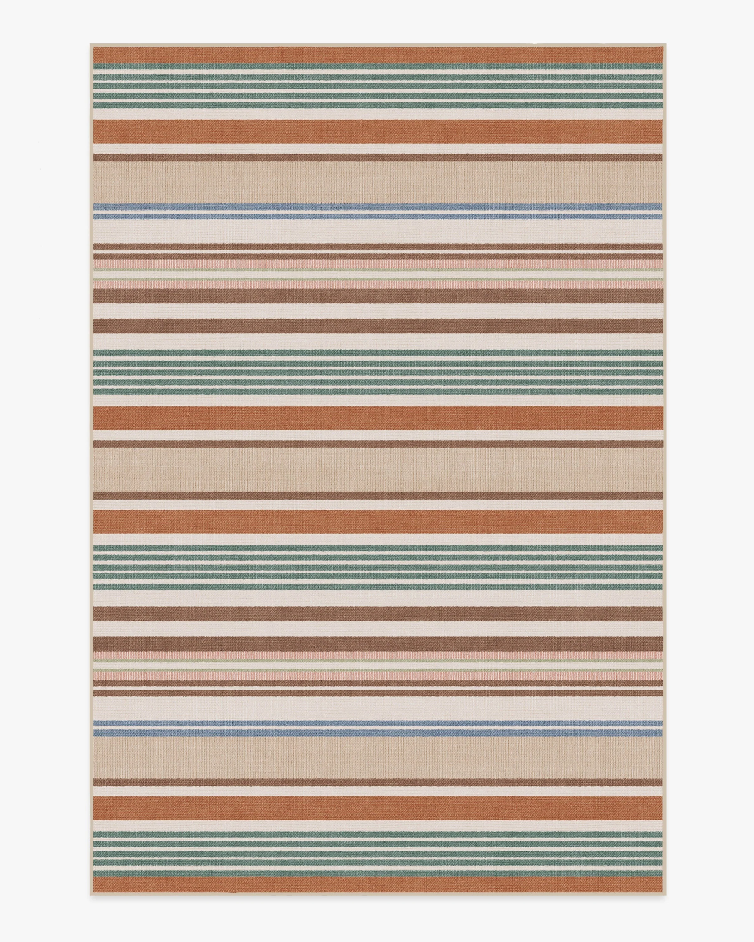 Tropez Stripe Red Multicolor Rug