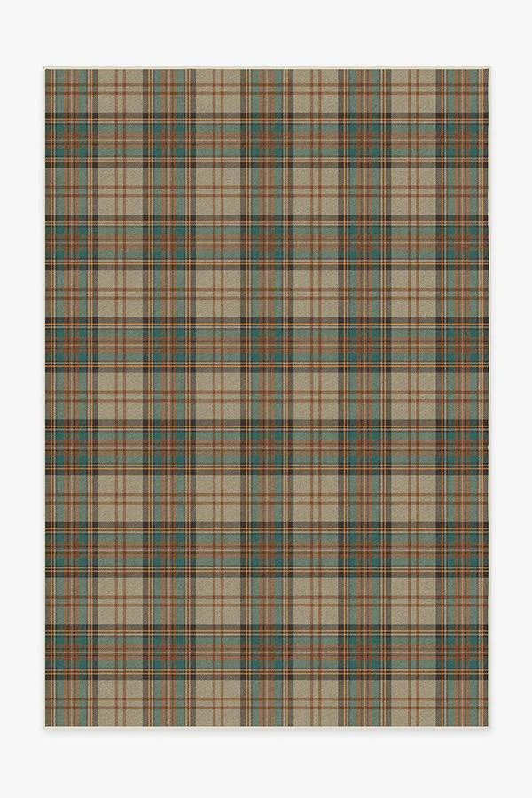 Dress Stewart Tartan Khaki Flatwoven Rug